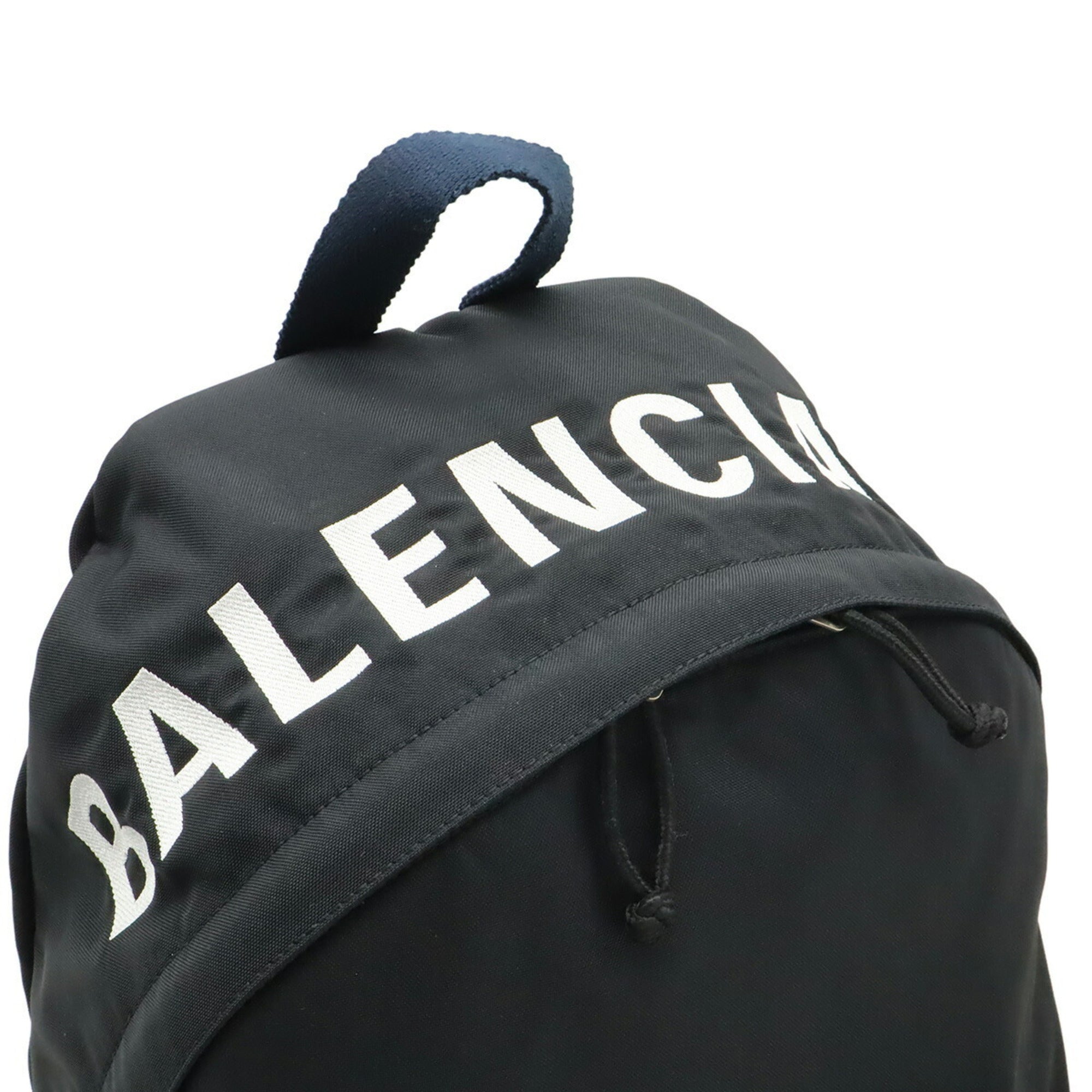 Balenciaga Black Navy White Nylon Canvas Backpack (Pre-Owned)