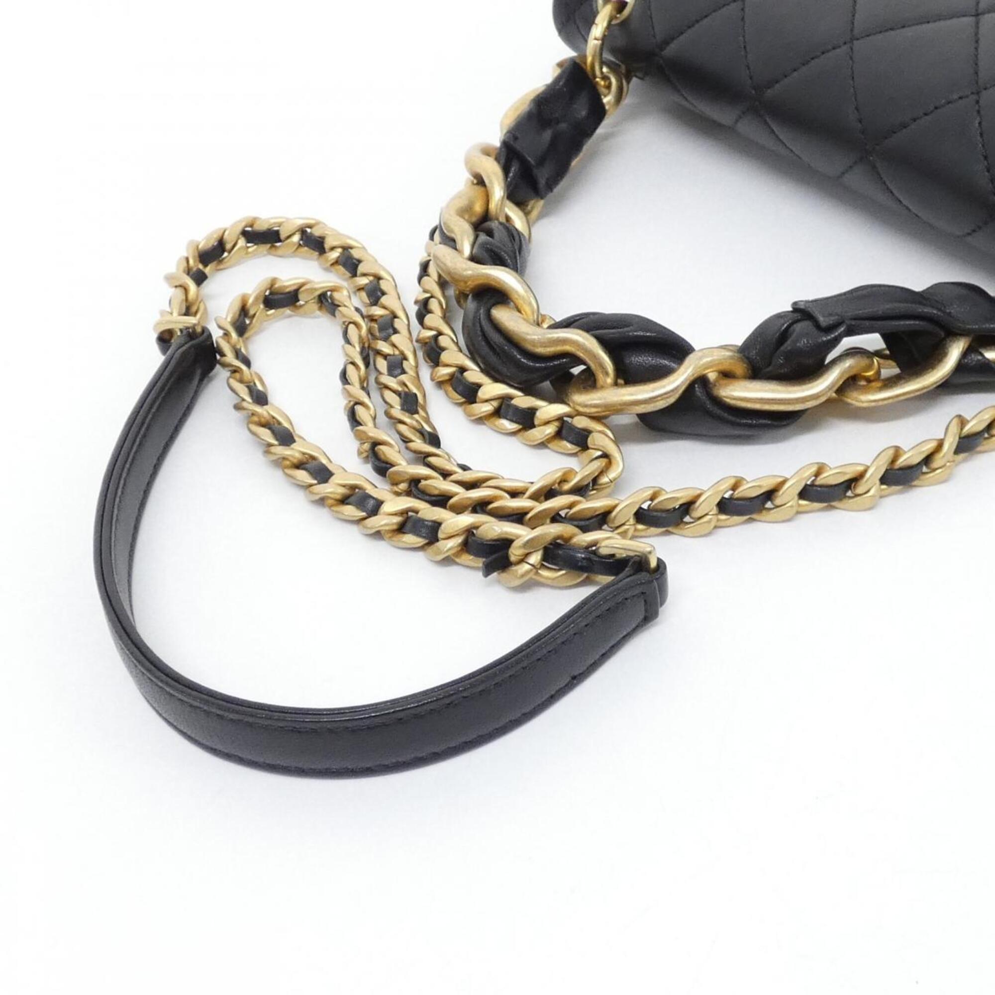 Chanel Black Leather Handbag (Pre-Owned)