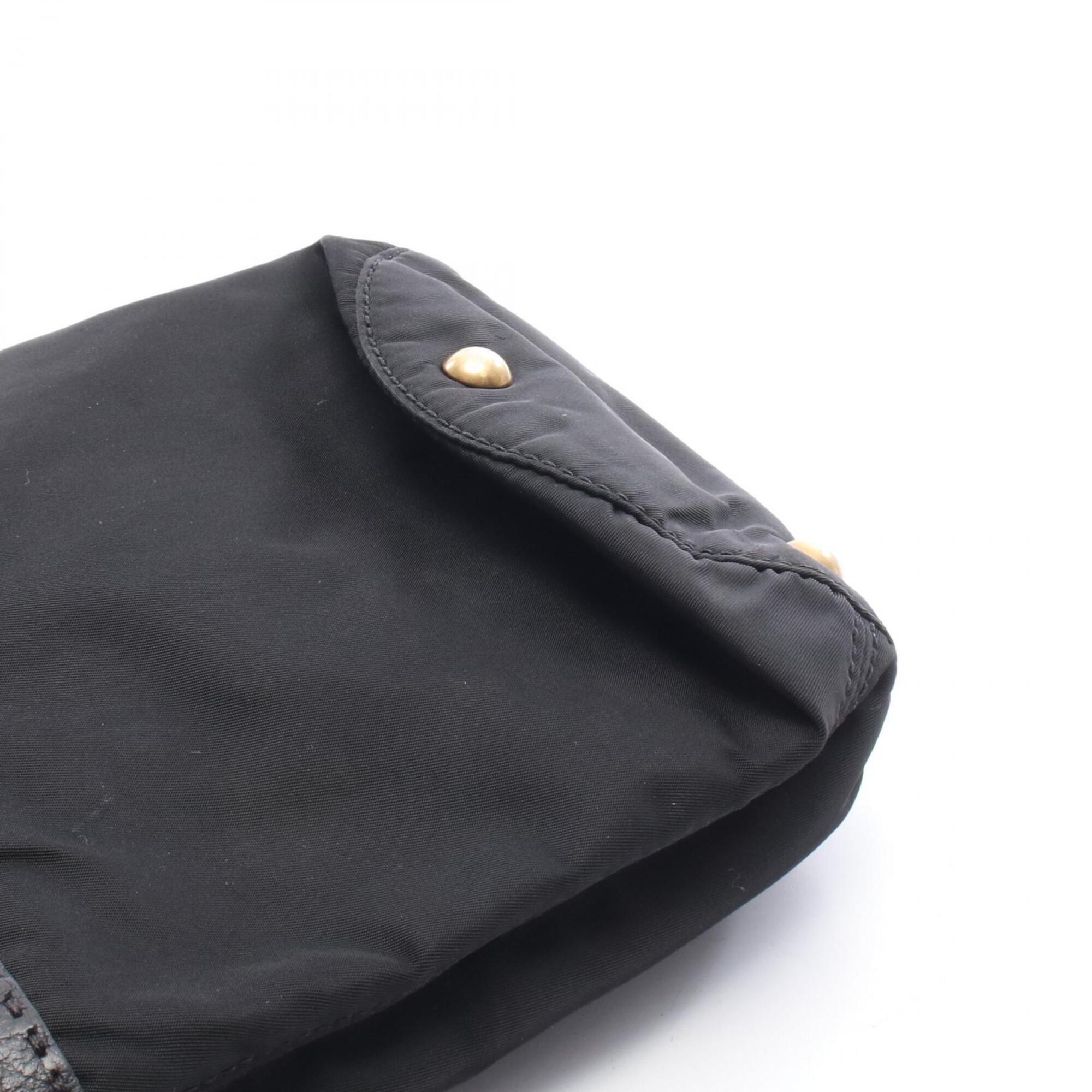 Prada Black Nylon Leather Handbag (Pre-Owned)