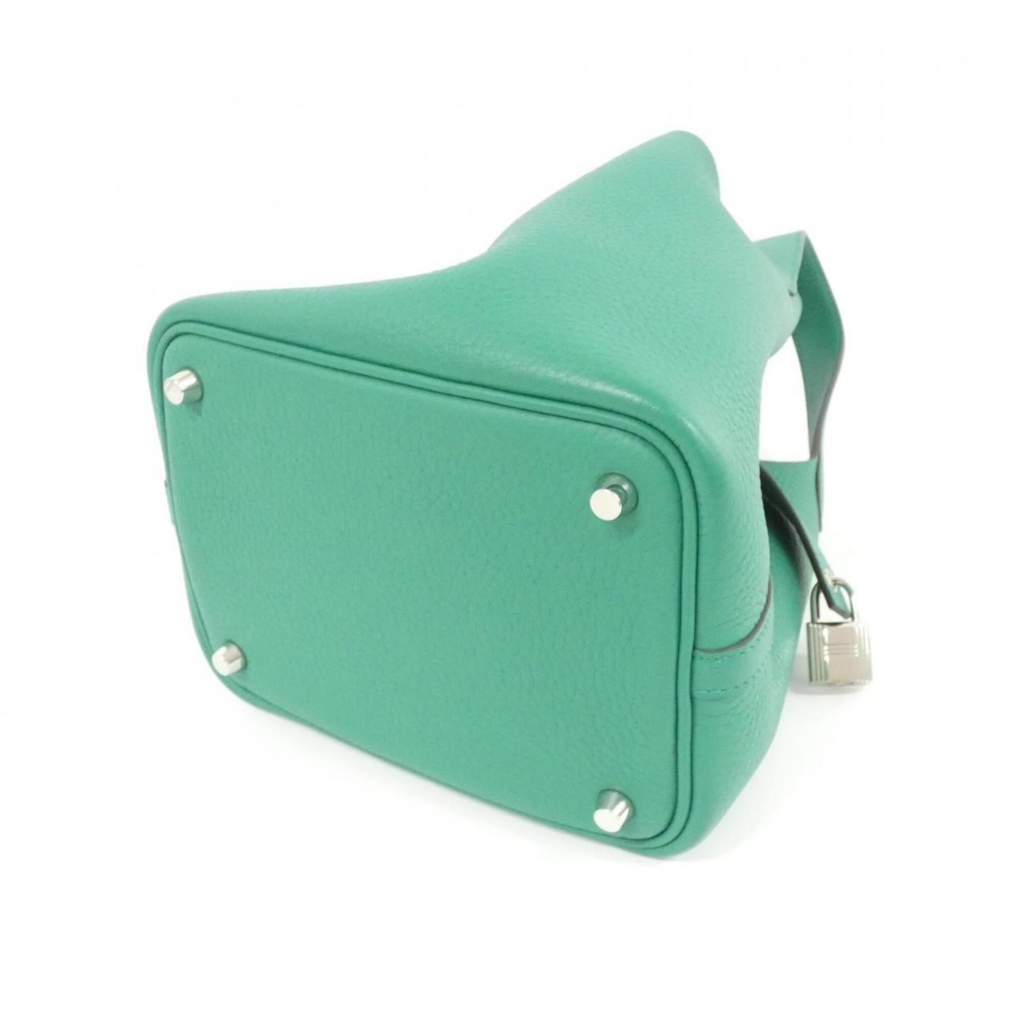 Hermes Vert Taurillon Clemence Leather Handbag (Pre-Owned)