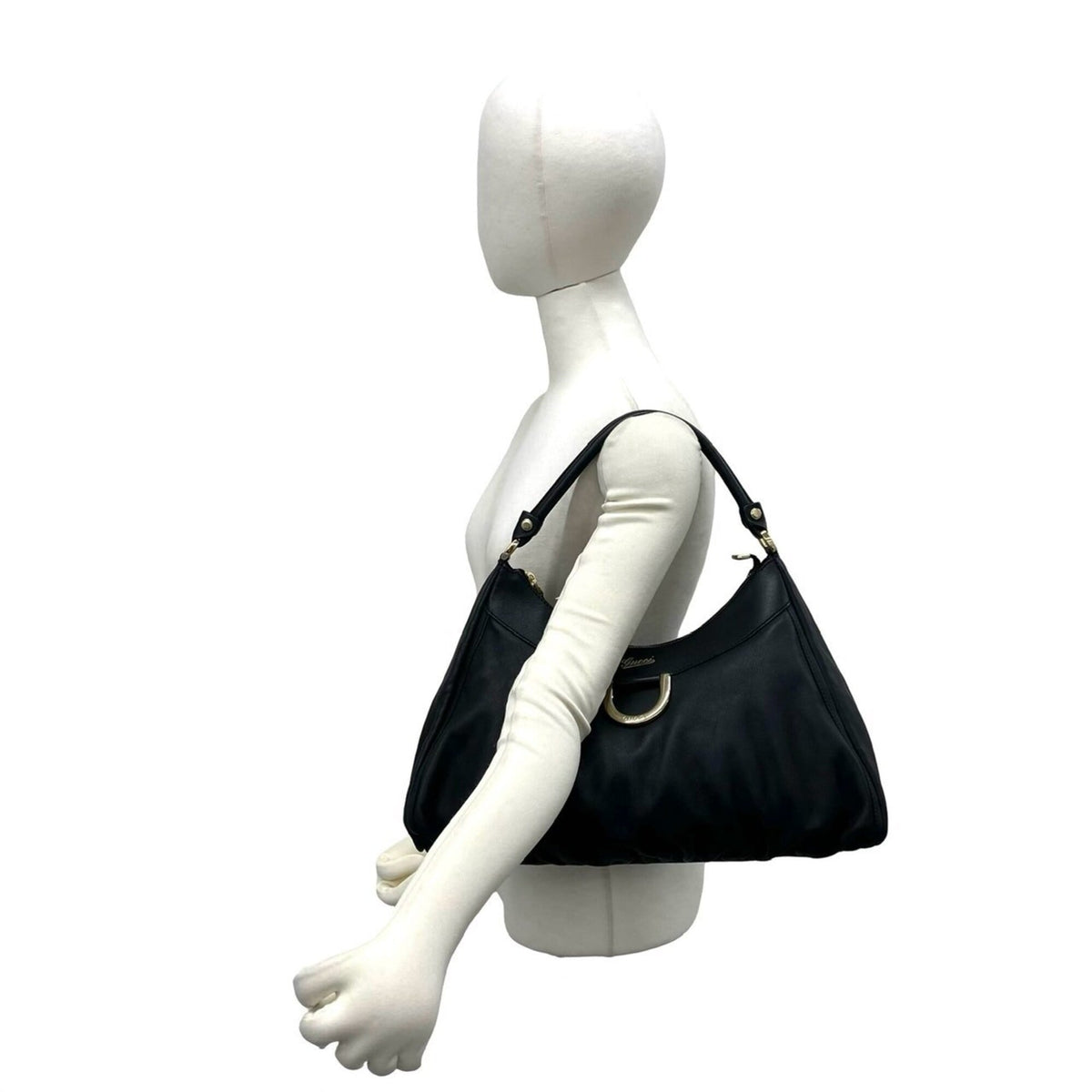 Gucci Black Leather Handbag Shoulder Bag Tote Bag (Pre-Owned)
