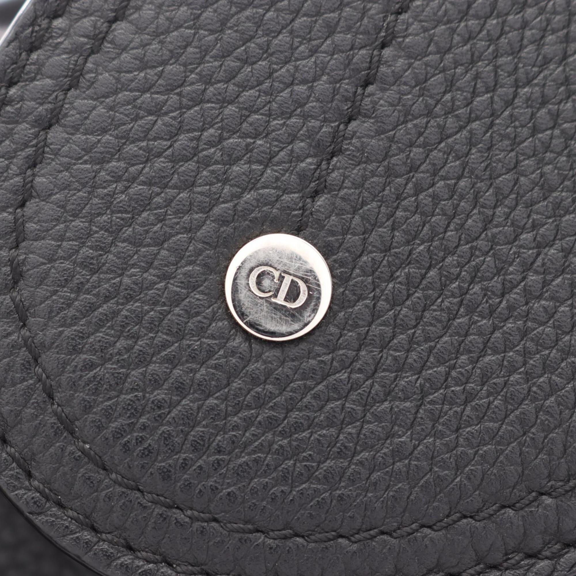 Christian Dior Black Leather Fanny Pack Handbag Saddle Bag (Pre-Owned)