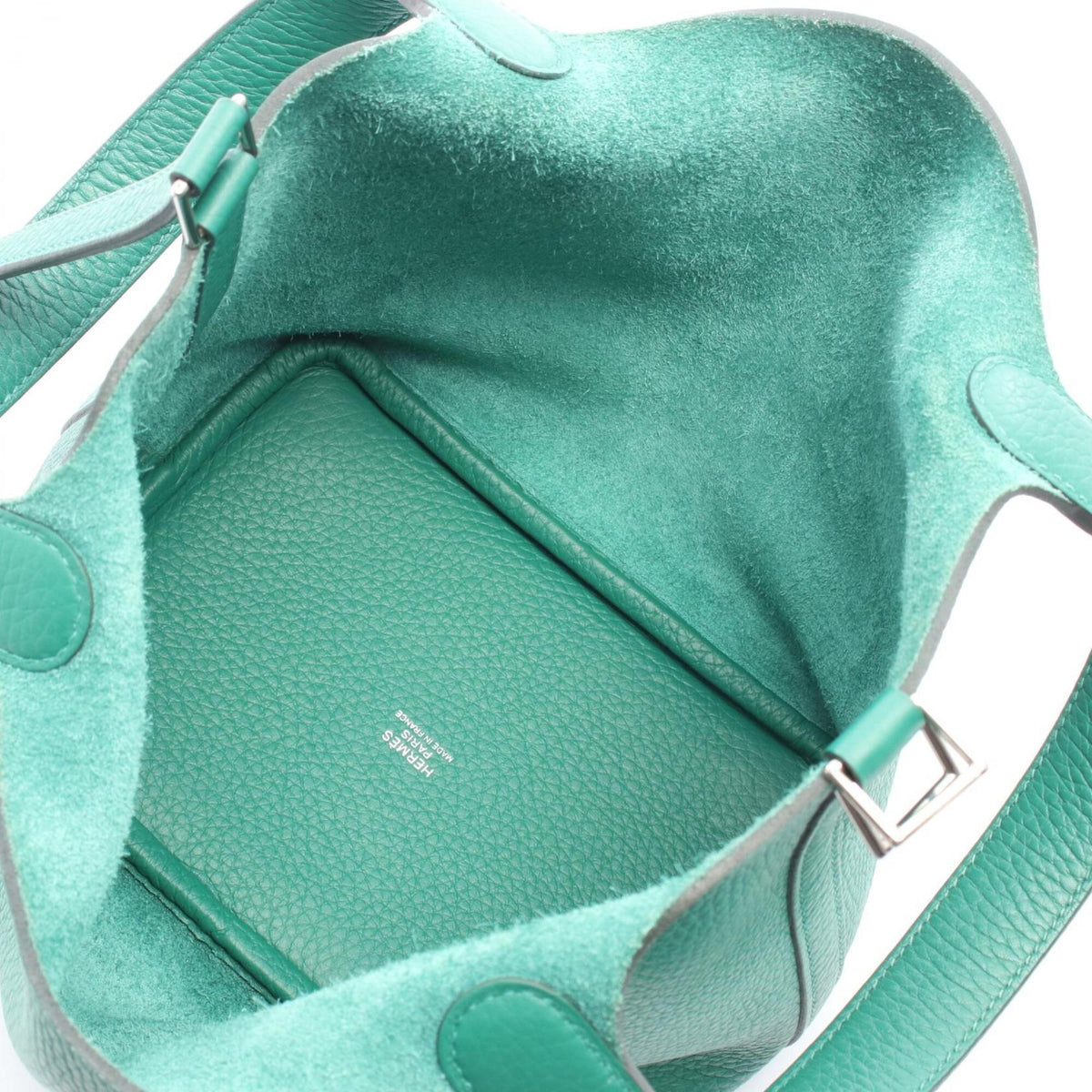 Hermes Green Taurillon Clemence Leather Leather Handbag (Pre-Owned)