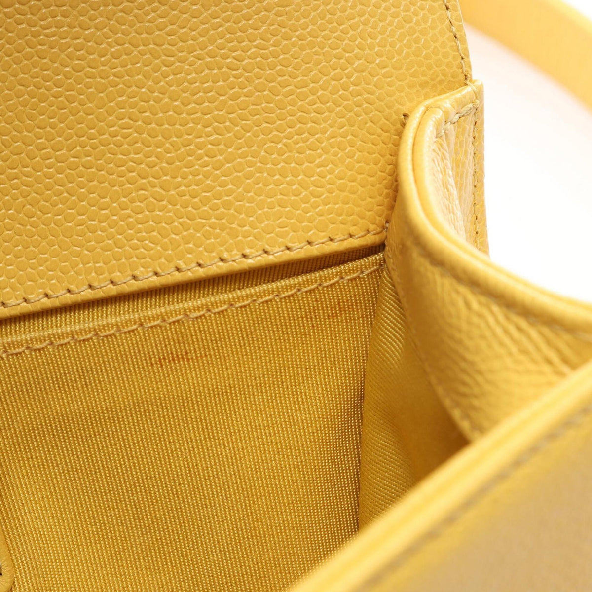 Chanel Yellow Grained Calfskin Handbag Shoulder Bag (Pre-Owned)