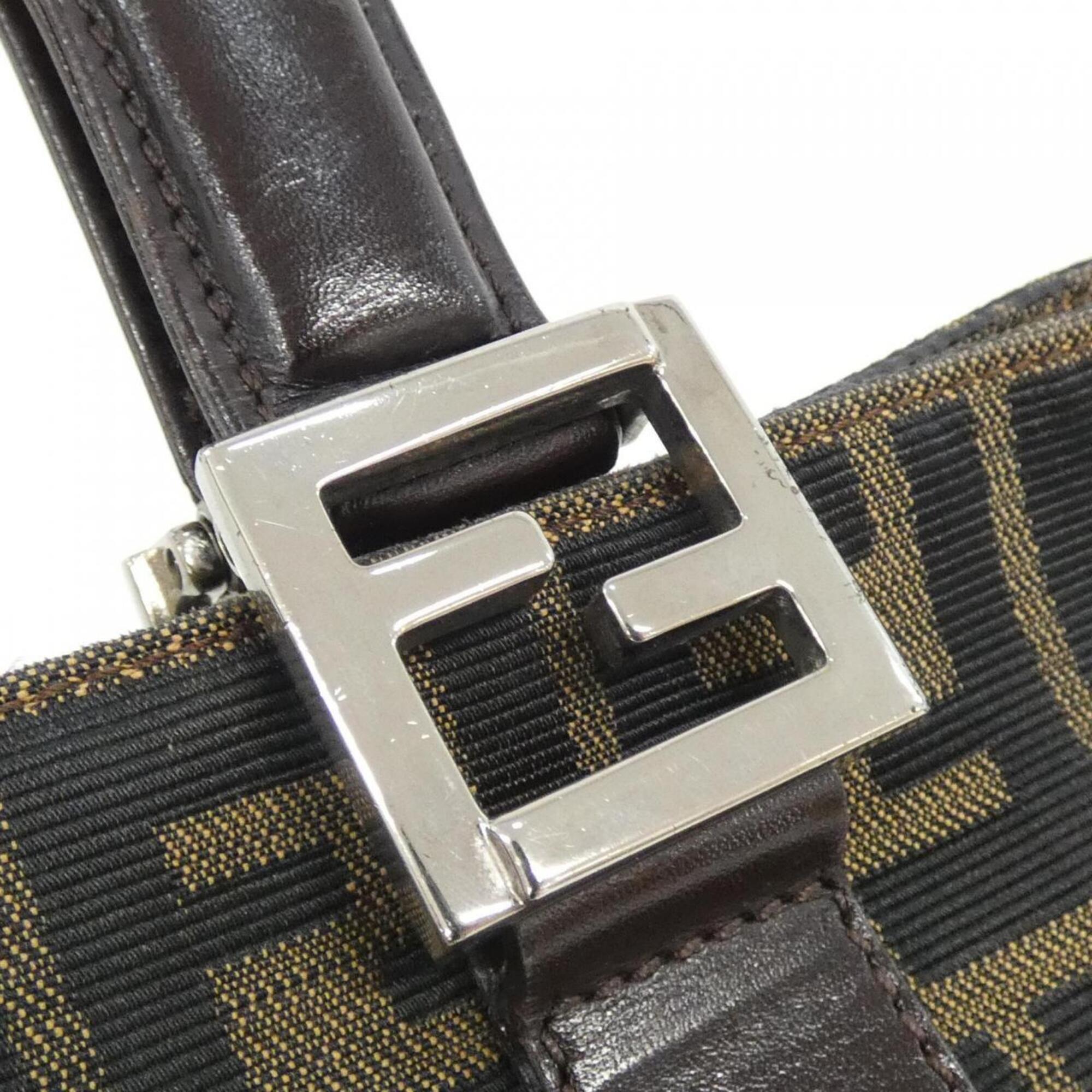 Fendi Brown Canvas Handbag (Pre-Owned)