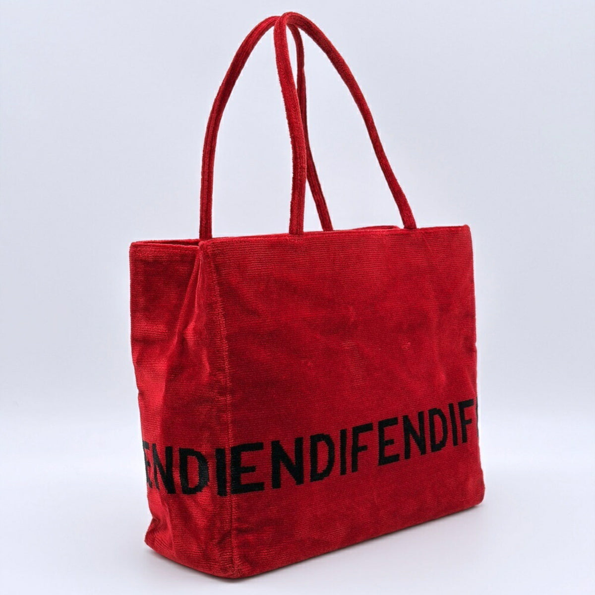 Fendi Red Color Leather Shoulder Bag Tote Bag (Pre-Owned)