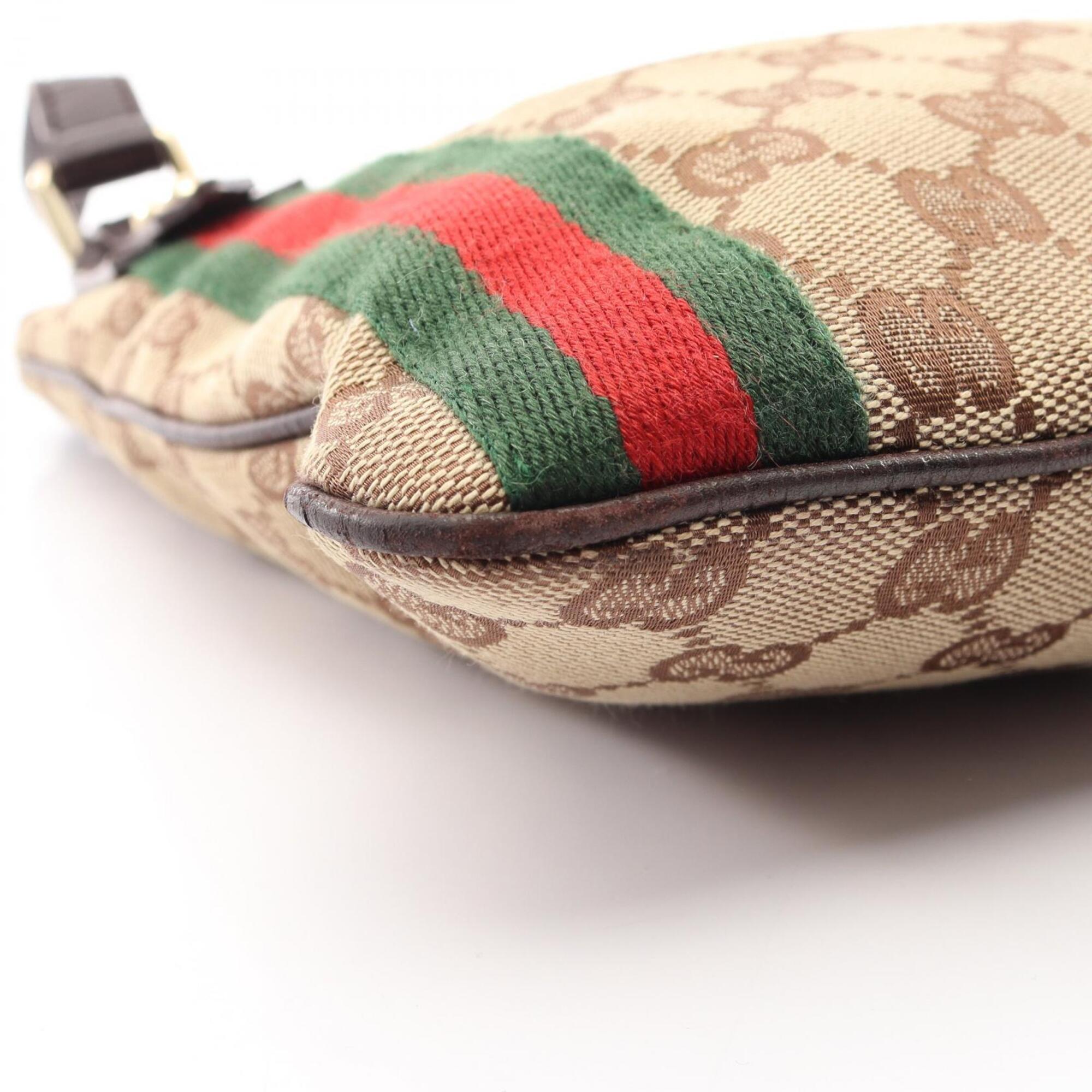 Gucci Beige Brown Multi-Color Canvas Leather Handbag Shoulder Bag (Pre-Owned)
