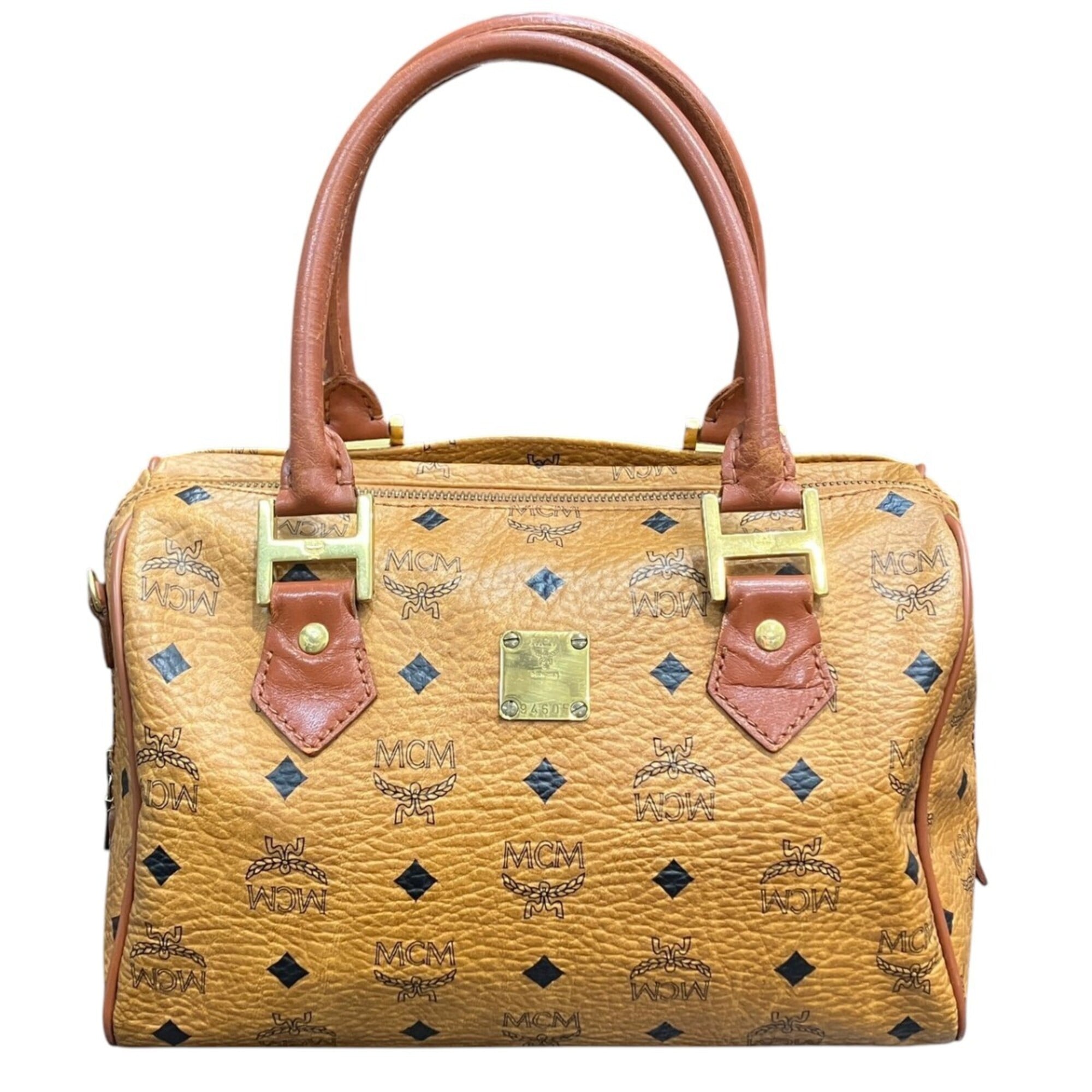 Mcm Visetos Brown Pvc Leather Handbag (Pre-Owned)