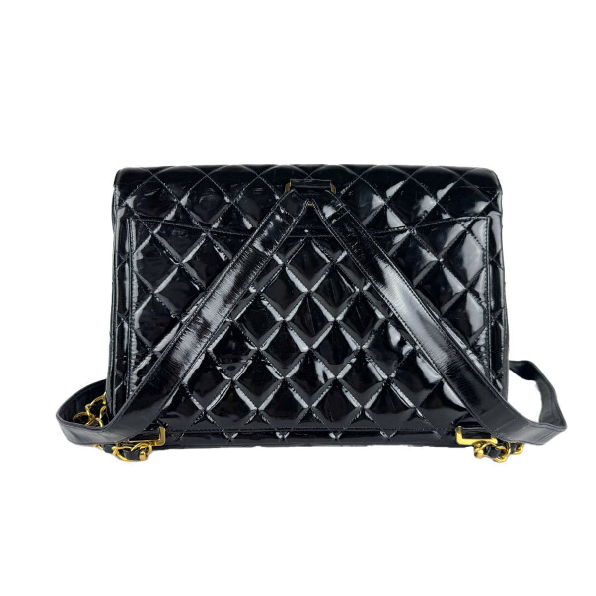 Chanel Black Patent Leather Backpack (Pre-Owned)