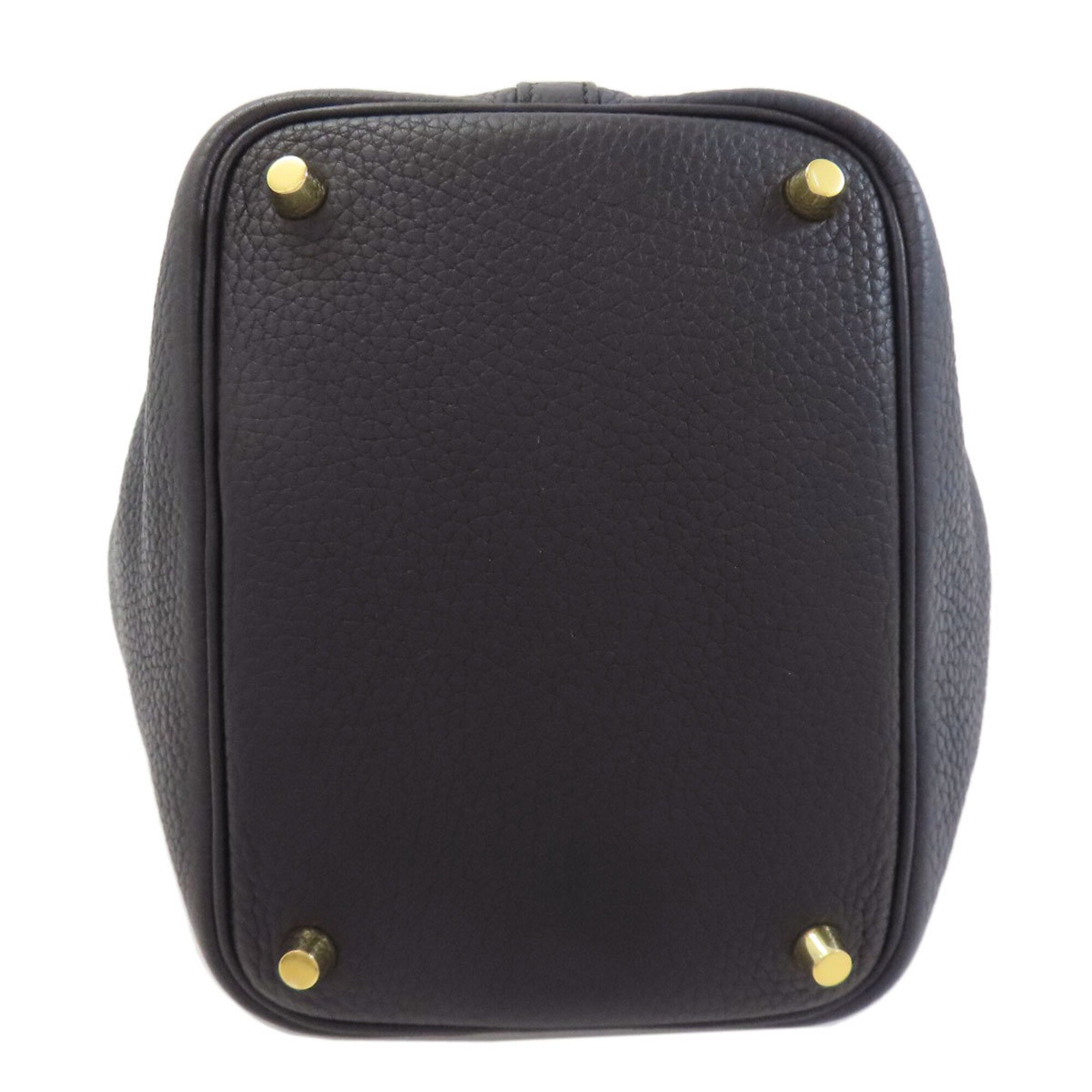 Hermes Picotin Black Navy Taurillon Clemence Leather Handbag (Pre-Owned)