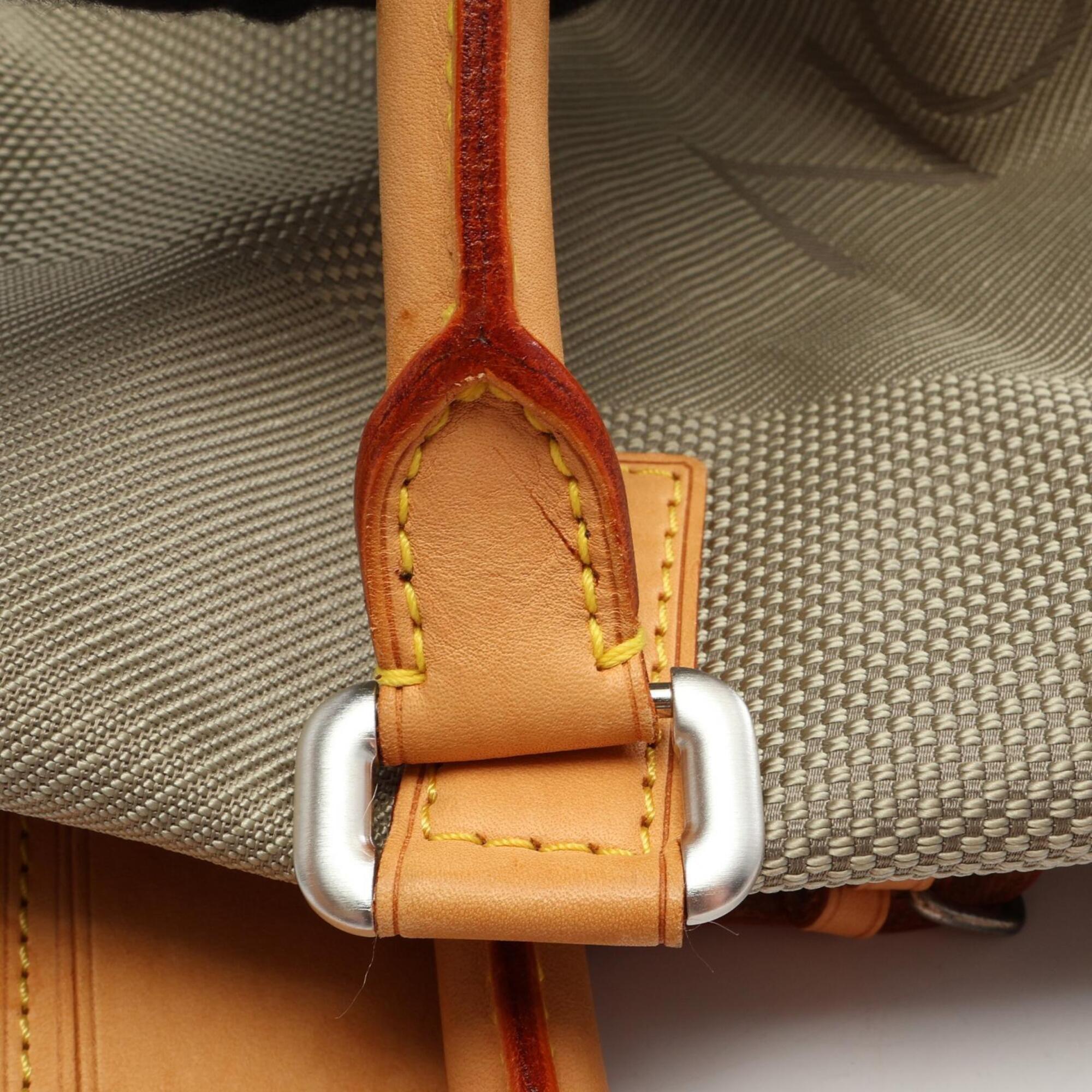 Louis Vuitton Beige Brown Sable Damier Geant Leather Nylon Canvas Boston Bag Handbag (Pre-Owned)