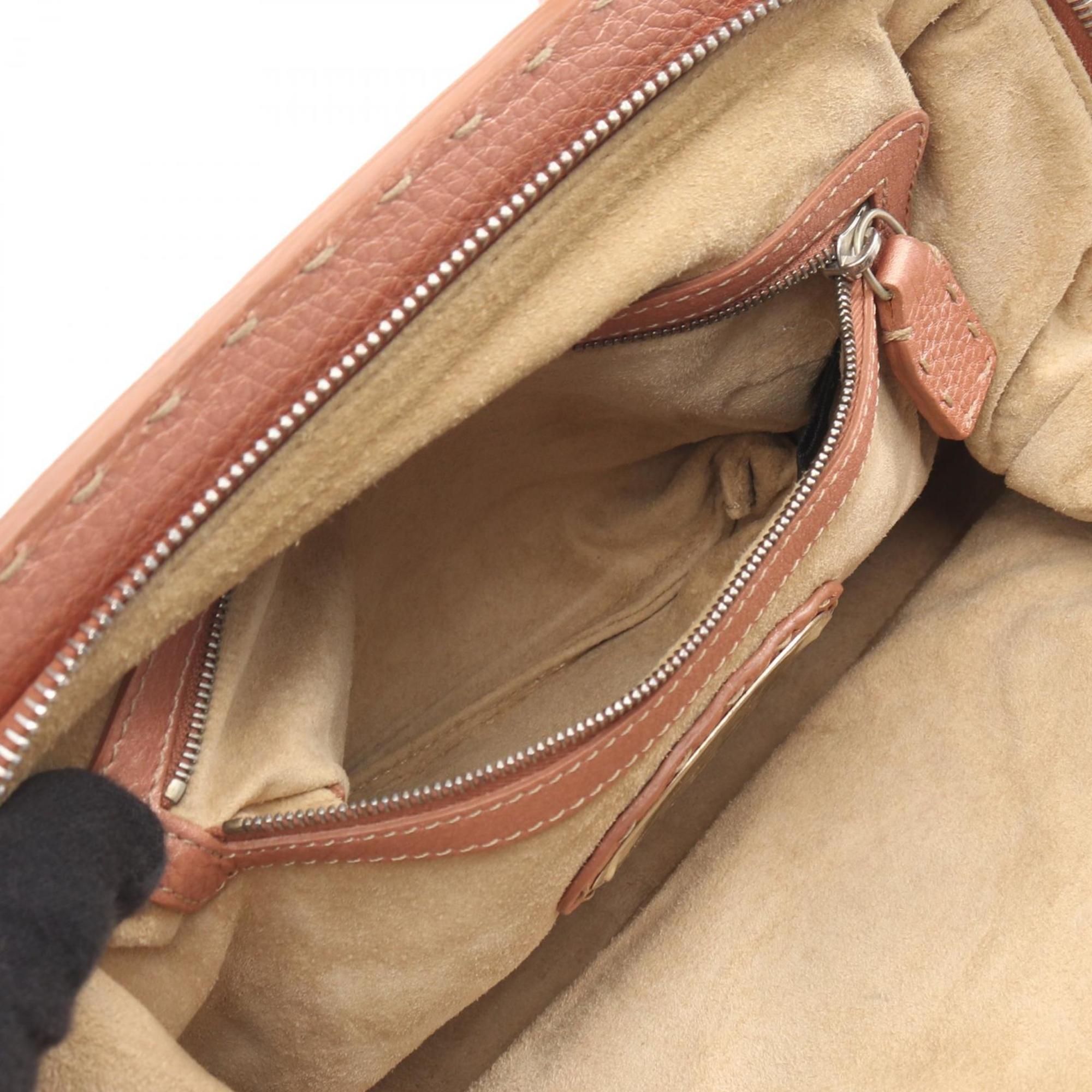 Fendi Gold Leather Handbag (Pre-Owned)