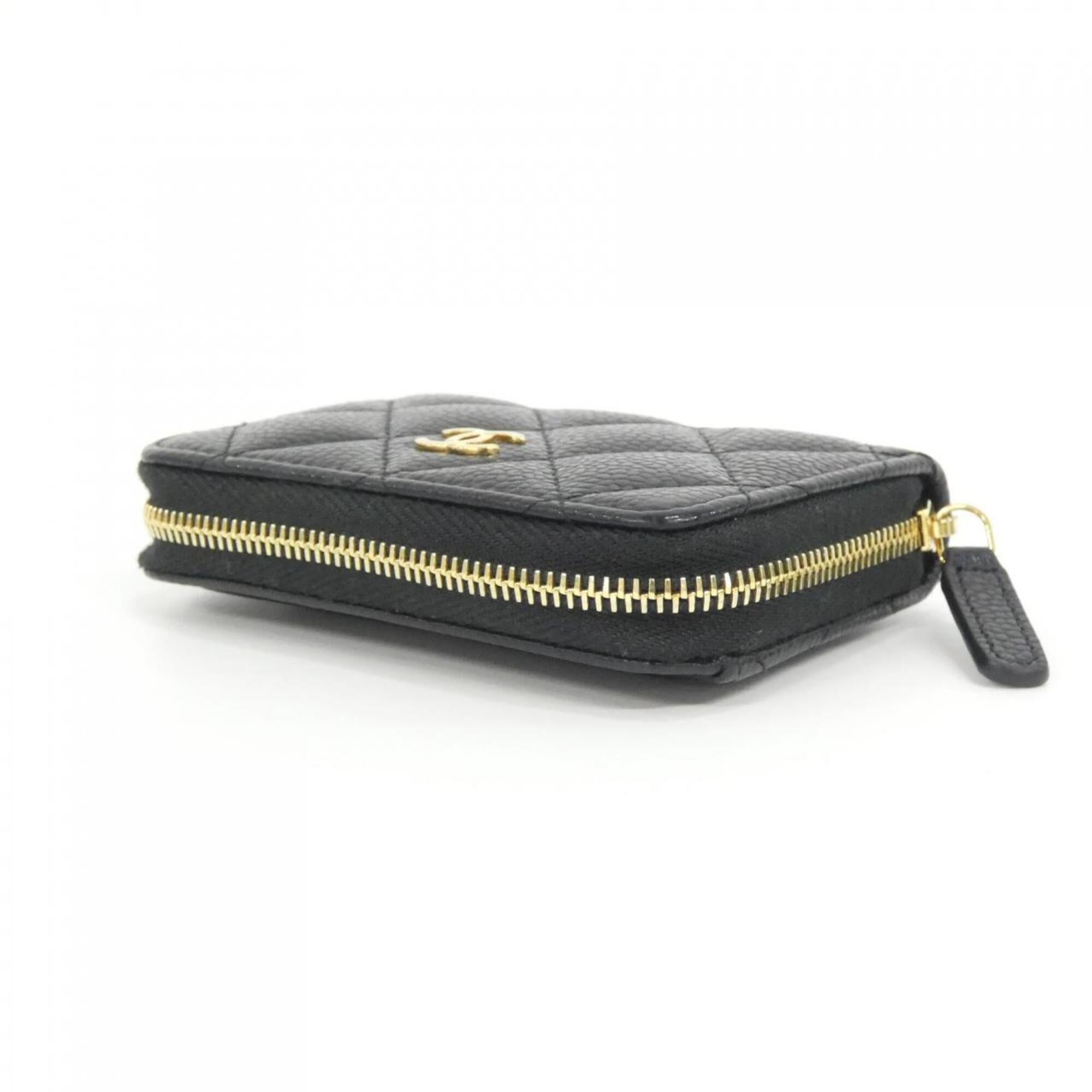 Chanel Black Grained Calfskin Coin Purse/Coin Case (Pre-Owned)