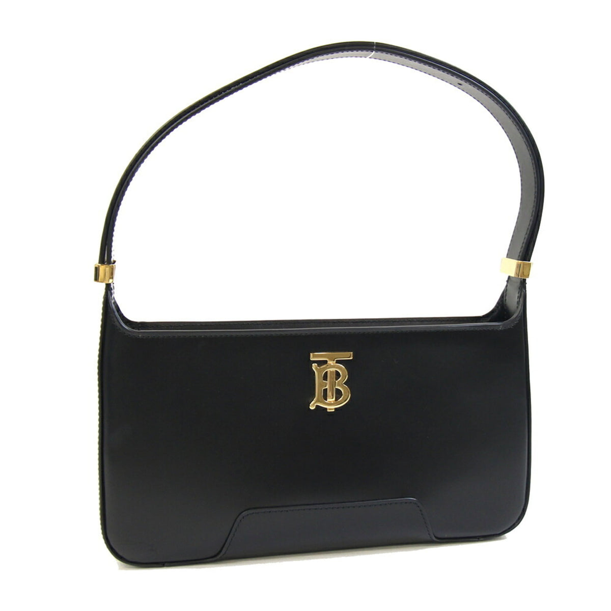 Burberry Black Leather Handbag Shoulder Bag (Pre-Owned)