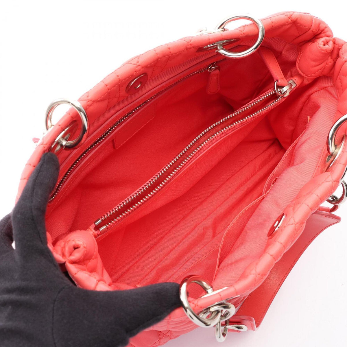 Christian Dior Pink Leather Handbag Tote Bag (Pre-Owned)