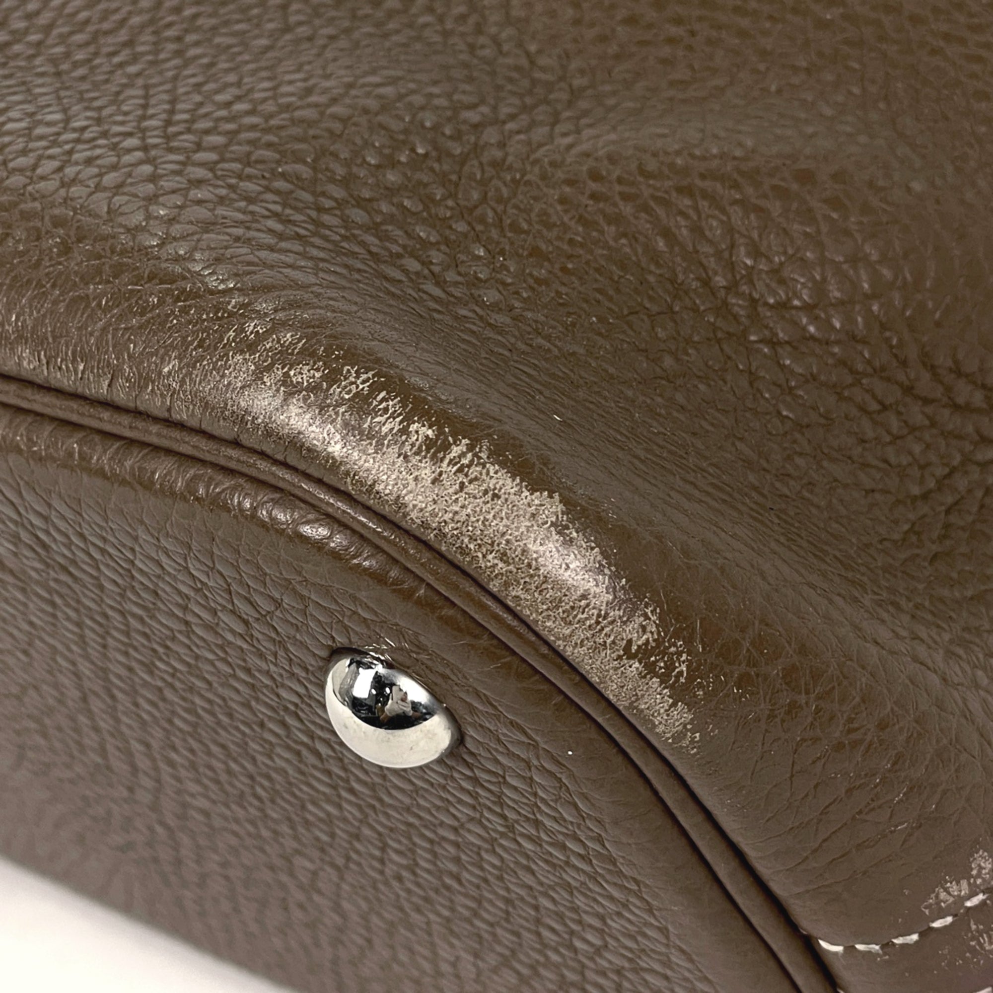 Hermes Etoupe Gray Taurillon Clemence Leather Handbag (Pre-Owned)