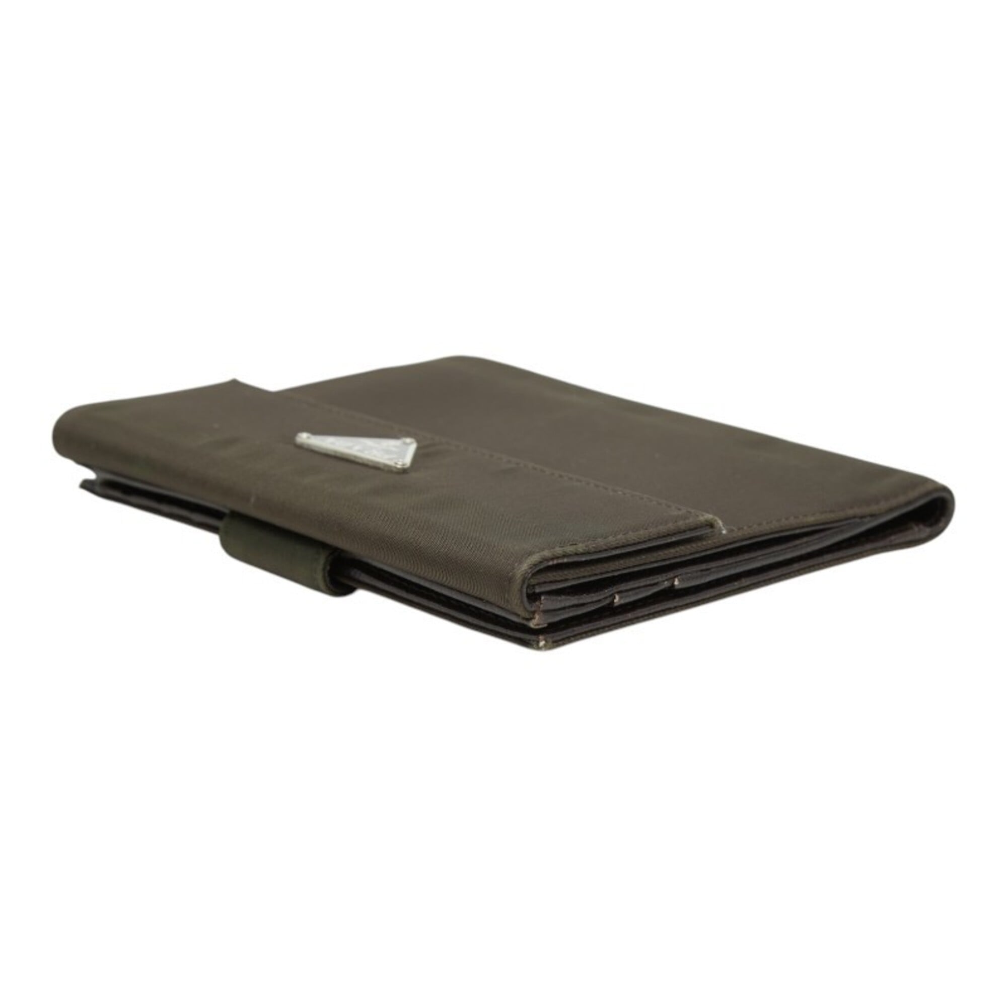 Prada Green Khaki Nylon Leather Wallet (Bi-Fold) (Pre-Owned)