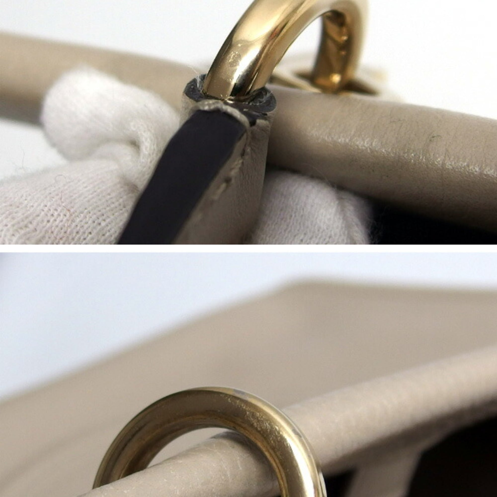 Salvatore Ferragamo Light Beige Leather Handbag Shoulder Bag Tote Bag (Pre-Owned)
