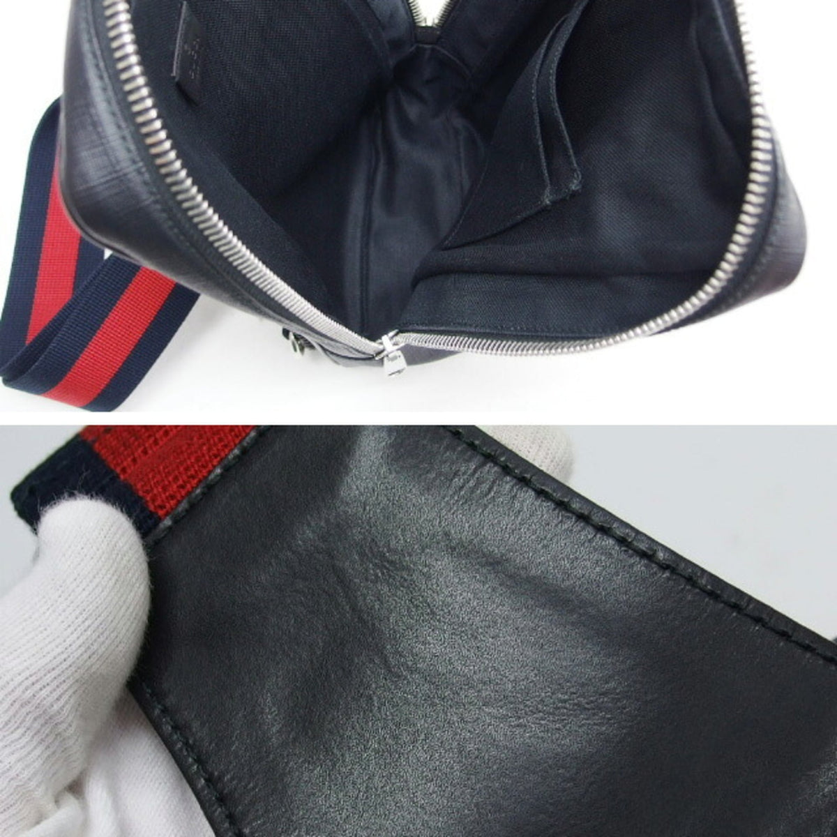 Gucci Black Coated Canvas Leather Shoulder Bag Sling Bag (Pre-Owned)