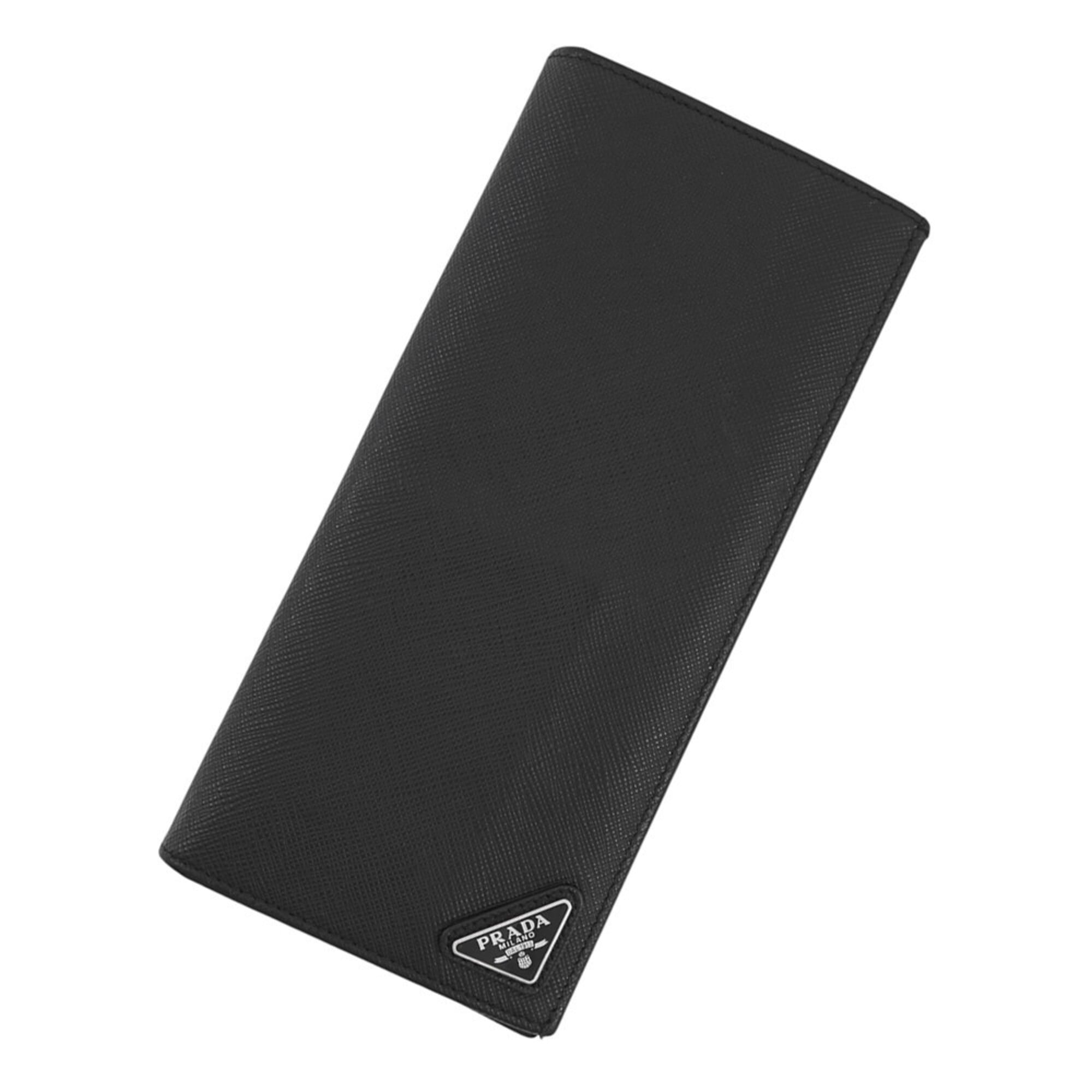 Prada Black Saffiano Leather Long Wallet (Bi-Fold) (Pre-Owned)
