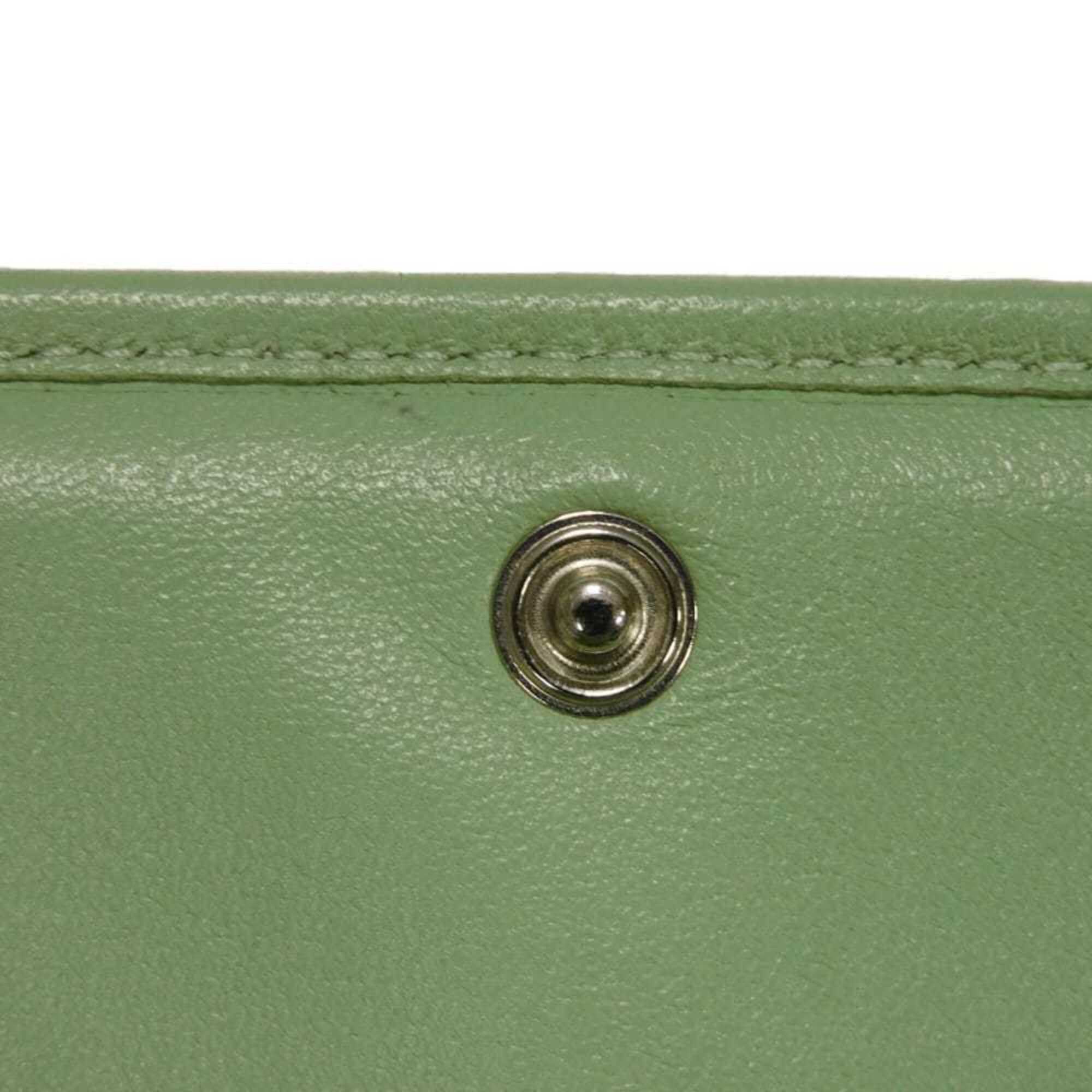 Chanel Light Green Rhinestone Wallet (Tri-Fold) (Pre-Owned)