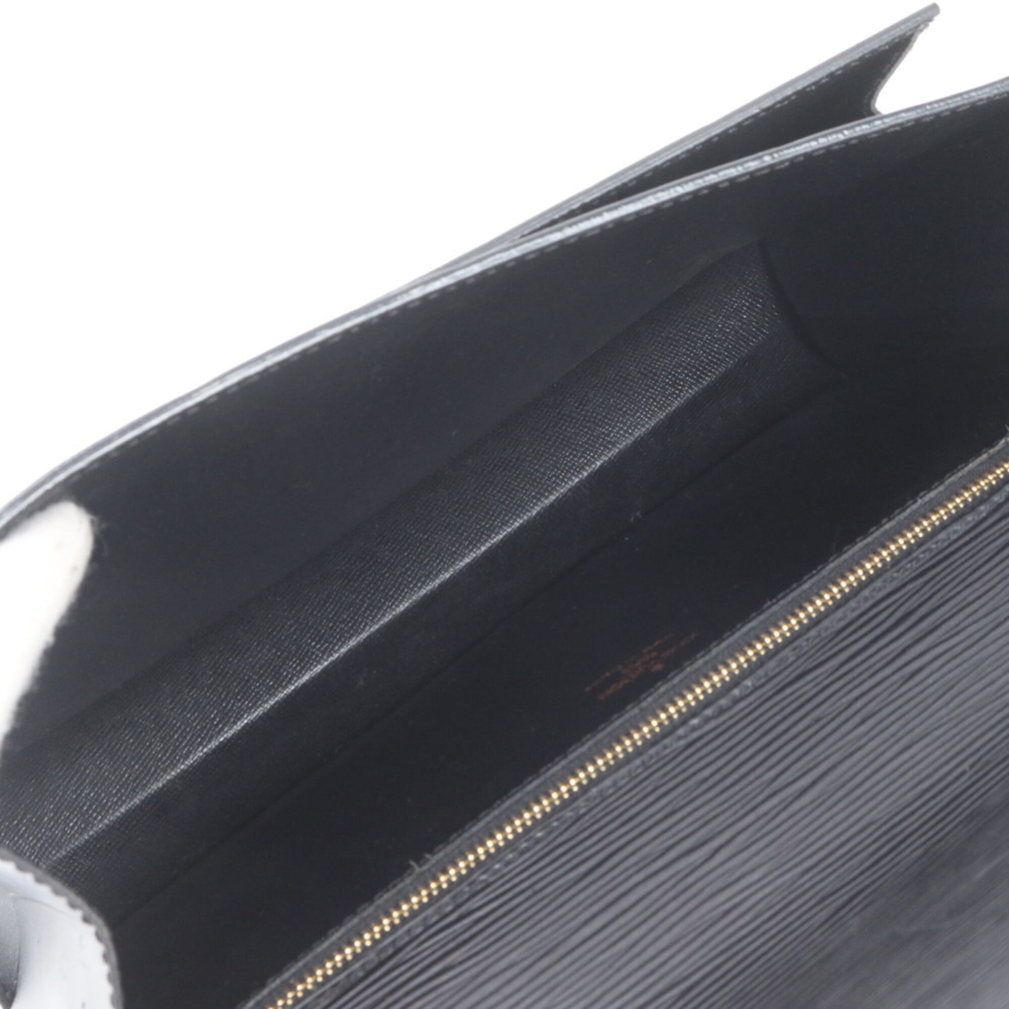 Louis Vuitton Noir Leather Clutch Bag Pochette Pouch (Pre-Owned)