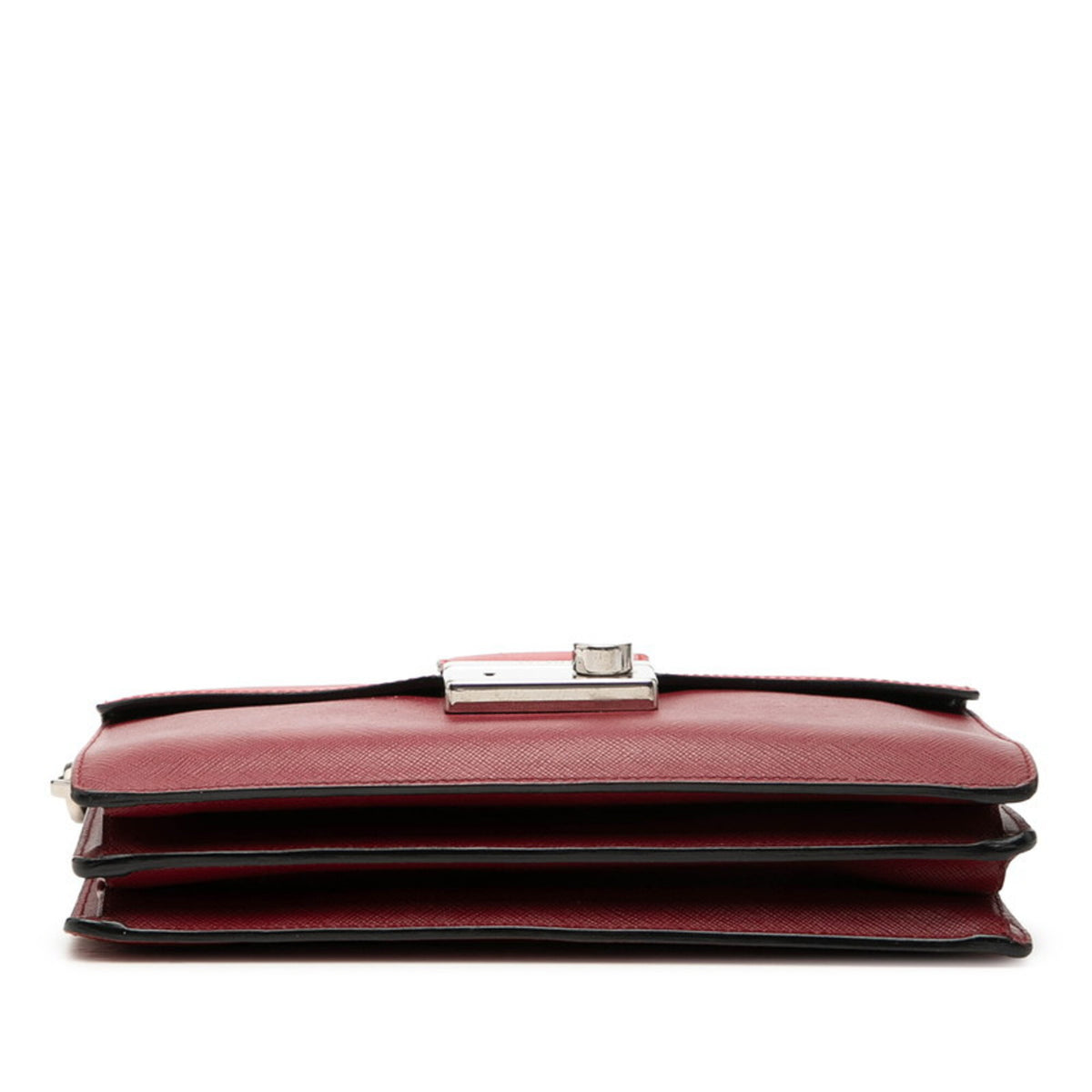 Prada Red Color Leather Handbag Shoulder Bag (Pre-Owned)
