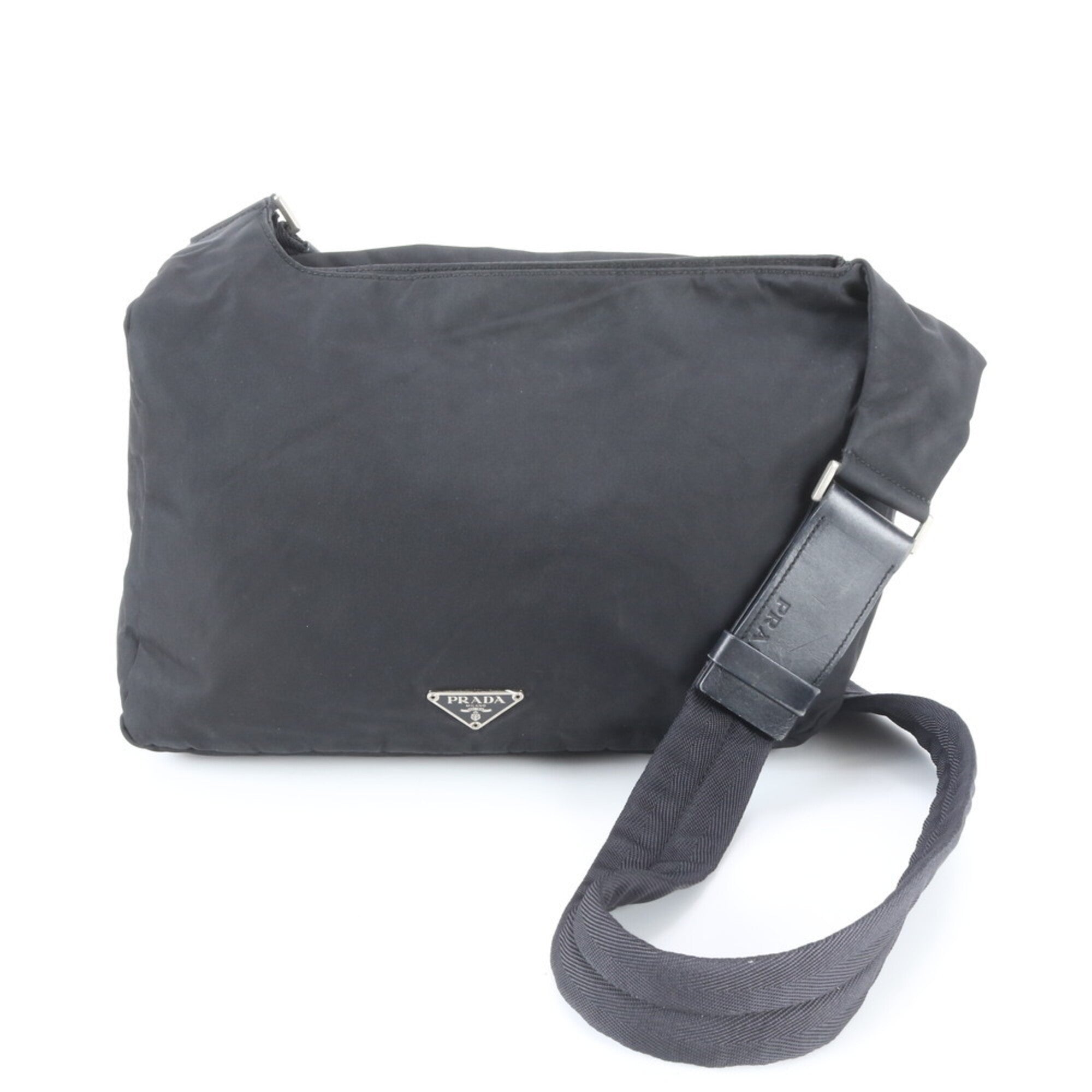 Prada Black Nylon Leather Shoulder Bag (Pre-Owned)