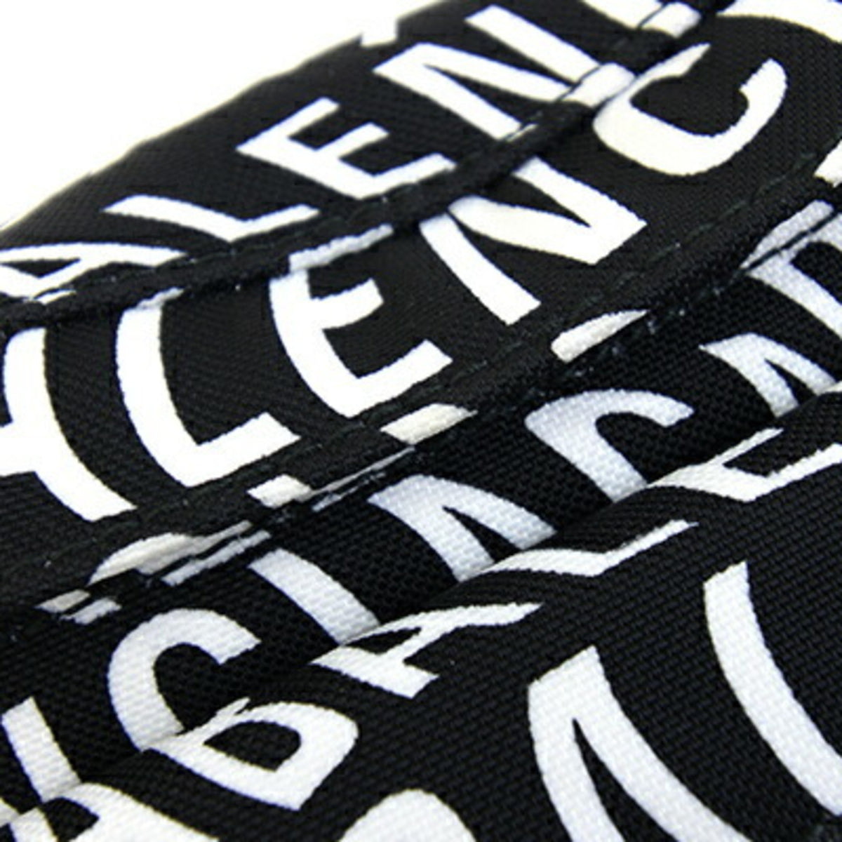 Balenciaga Black White Coated Canvas Fanny Pack (Pre-Owned)