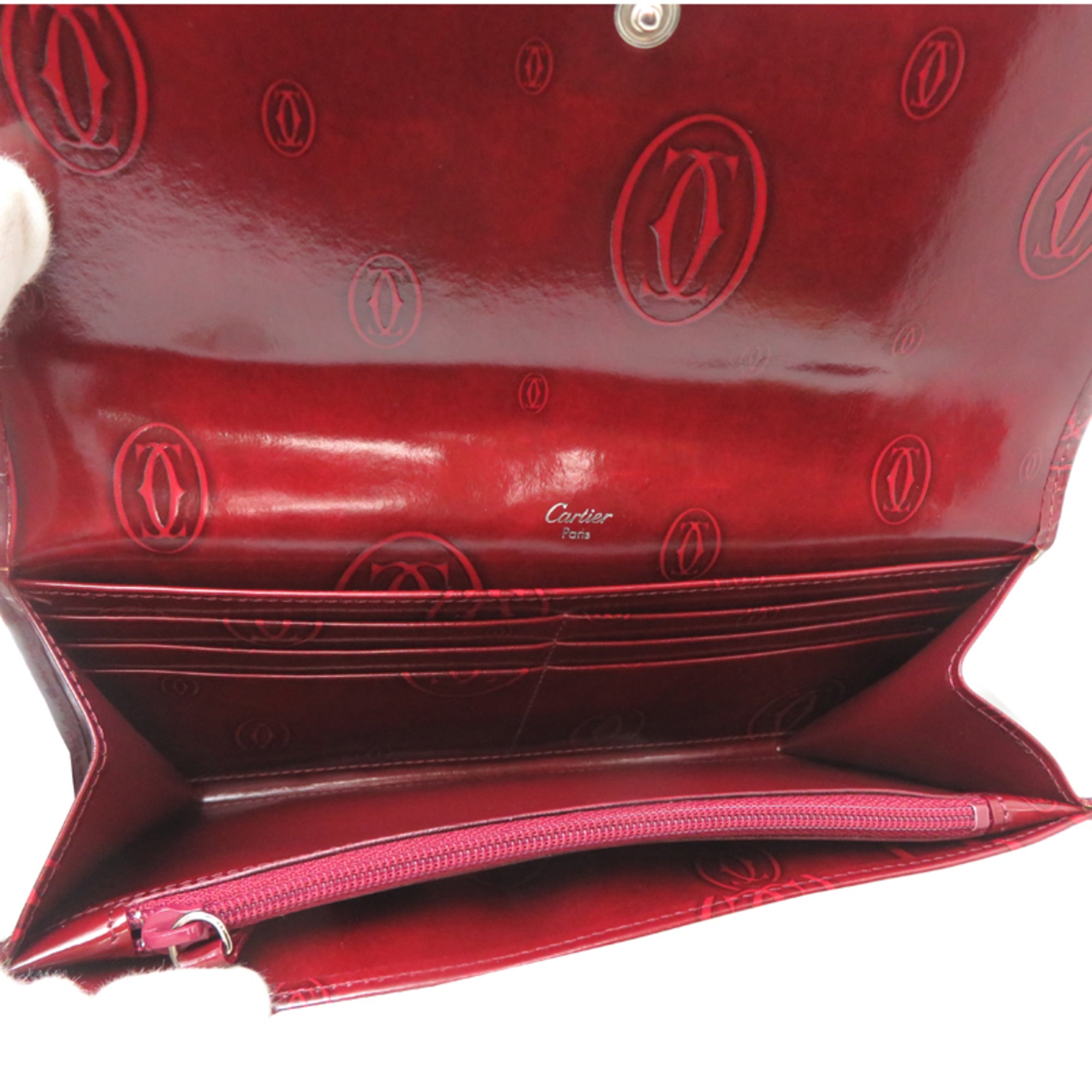 Cartier Bordeaux Red Color Long Wallet (Bi-Fold) (Pre-Owned)