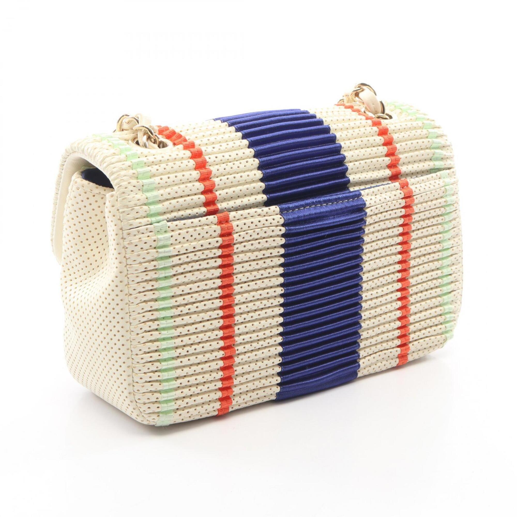Chanel Ivory Multi-Color Leather Handbag Shoulder Bag (Pre-Owned)