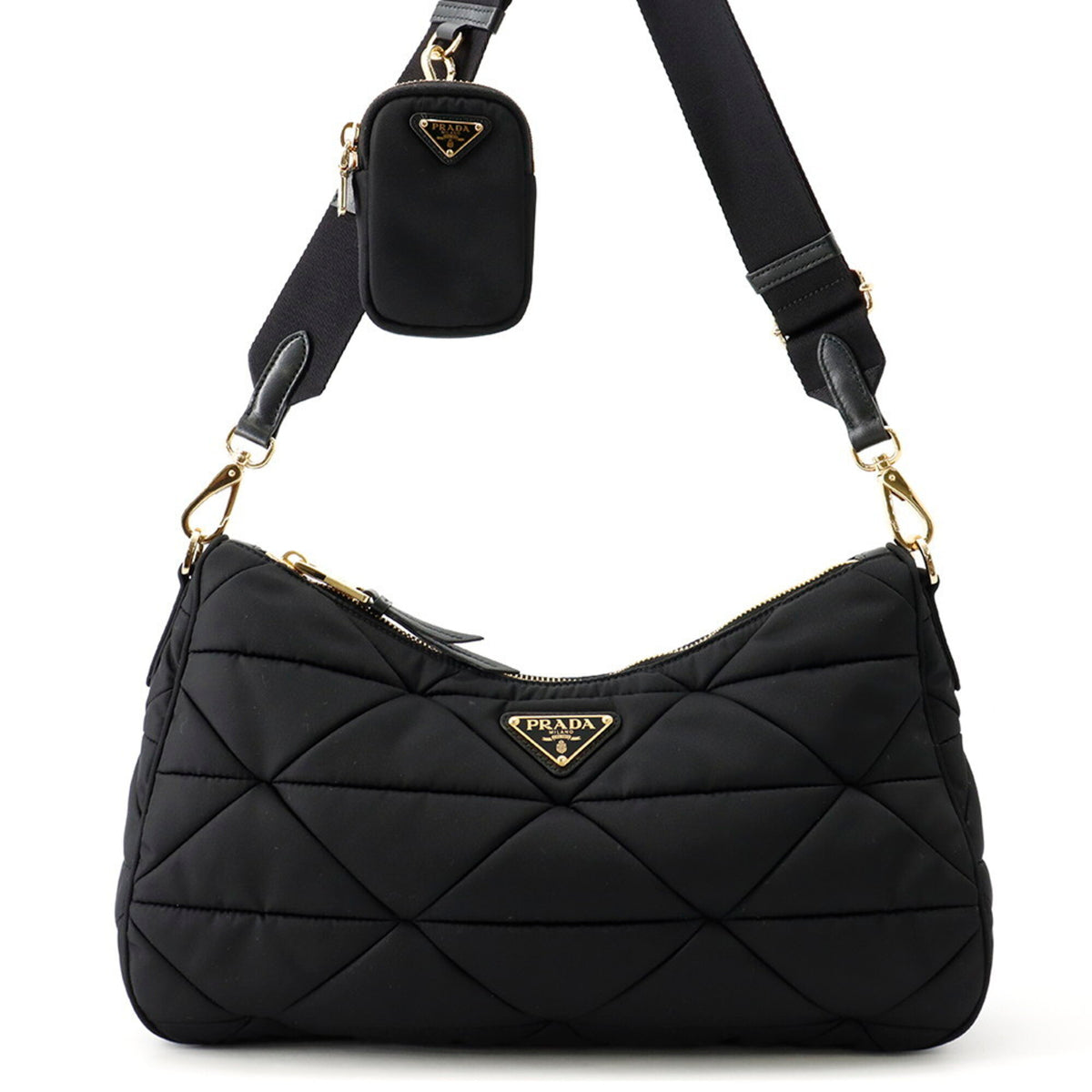 Prada Black Nylon Handbag Shoulder Bag (Pre-Owned)