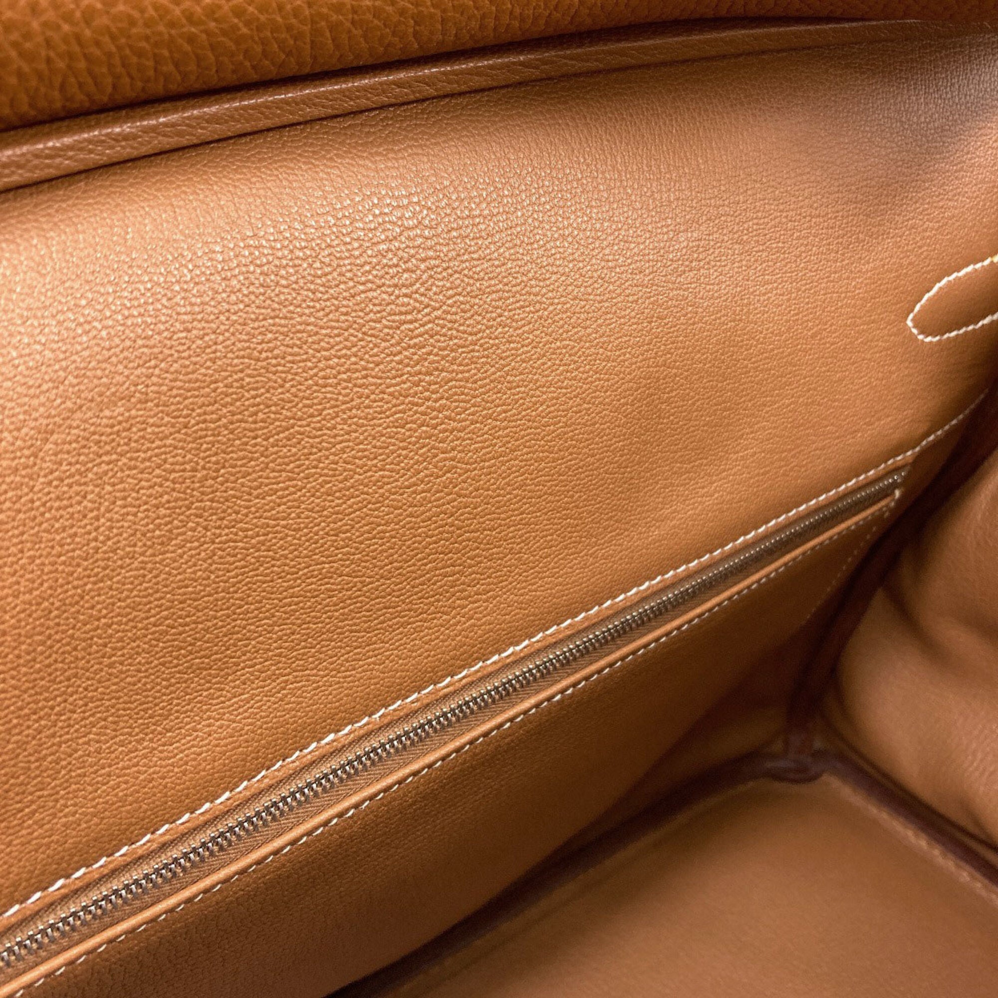 Hermes Gold Brown Taurillon Clemence Leather Handbag (Pre-Owned)