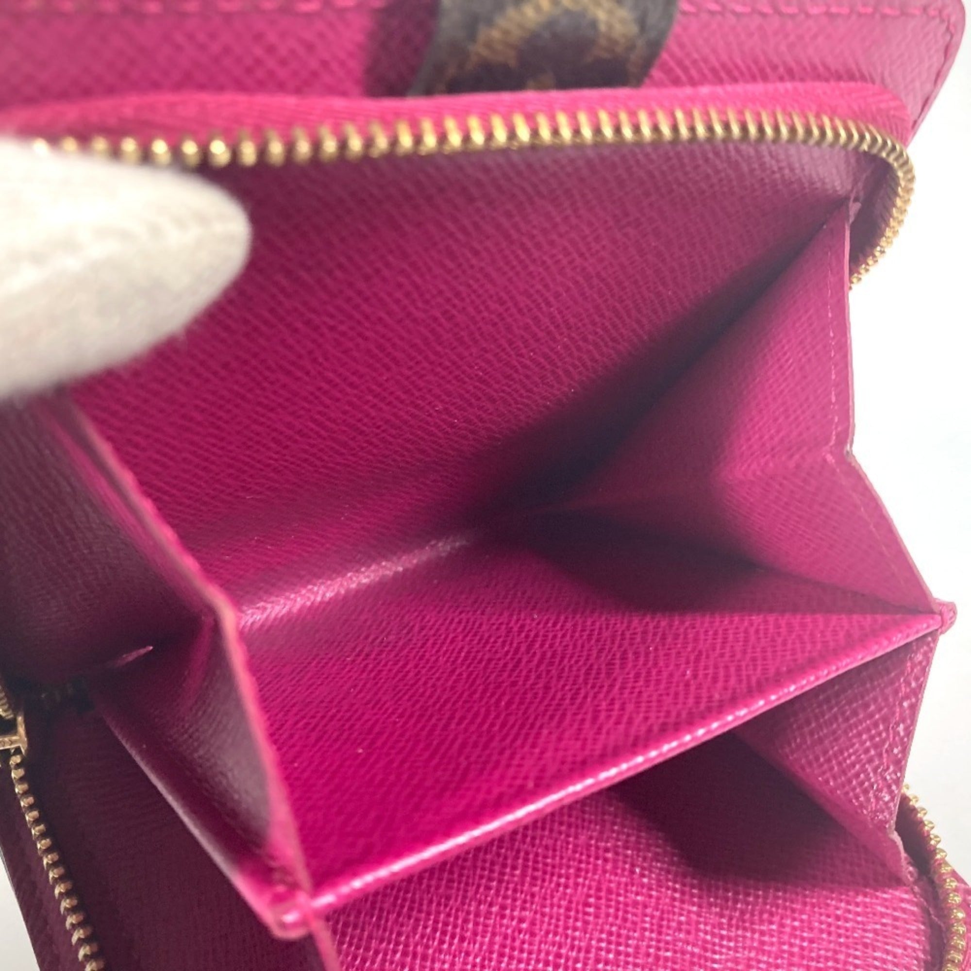 Louis Vuitton Brown Fuchsia Pink Monogram Wallet (Bi-Fold) (Pre-Owned)