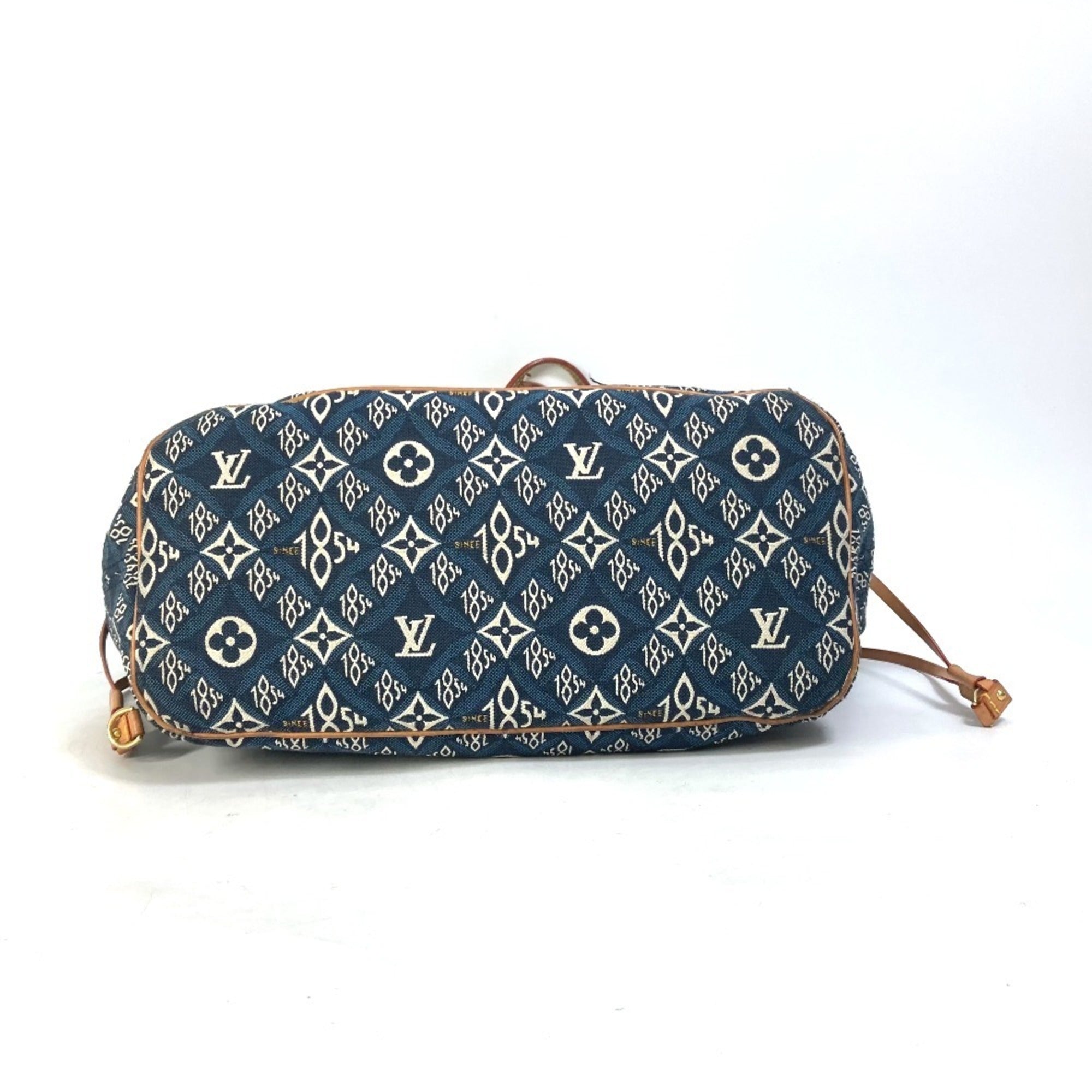 Louis Vuitton Navy Jacquard Shoulder Bag Tote Bag (Pre-Owned)