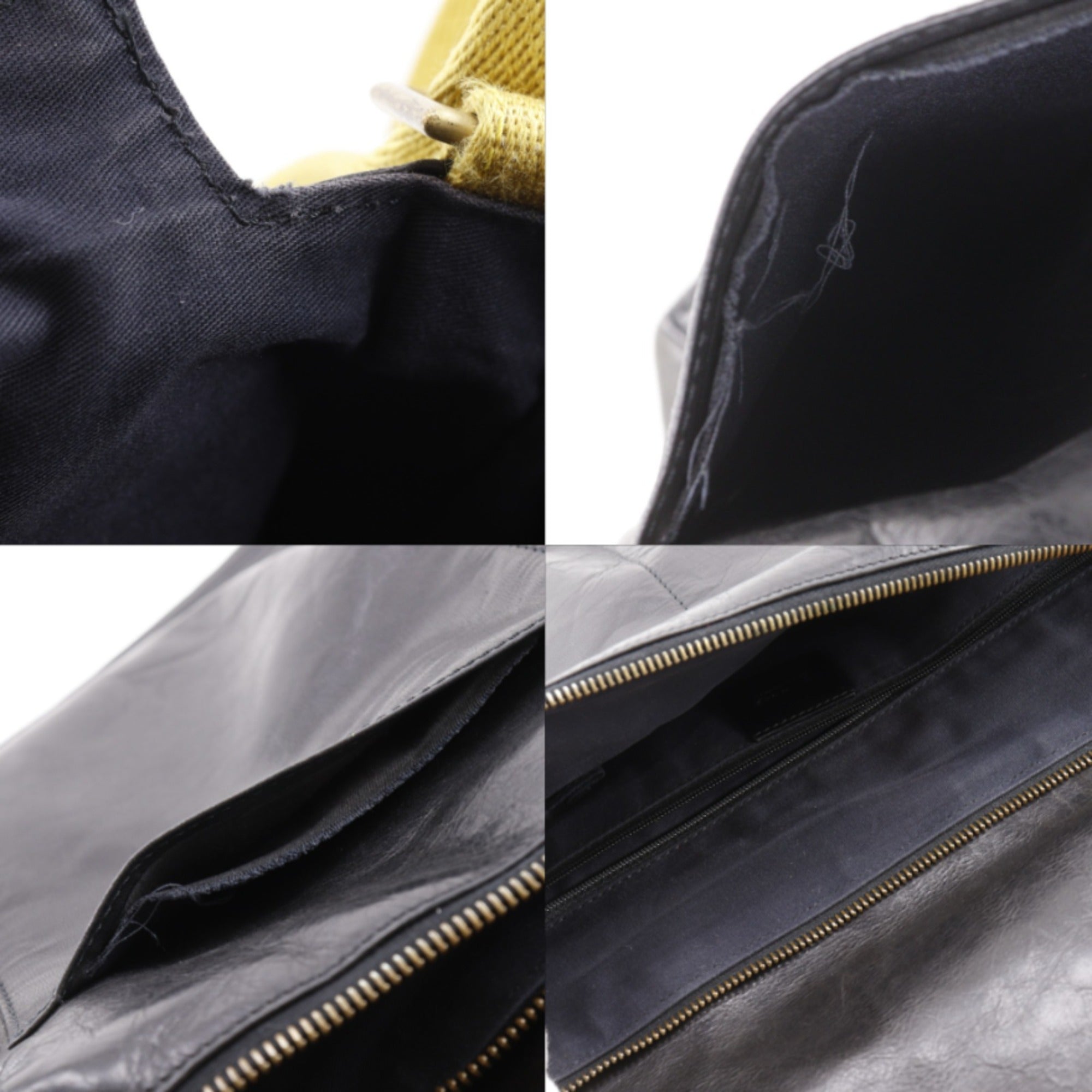 Bally Black Yellow Leather Shoulder Bag (Pre-Owned)