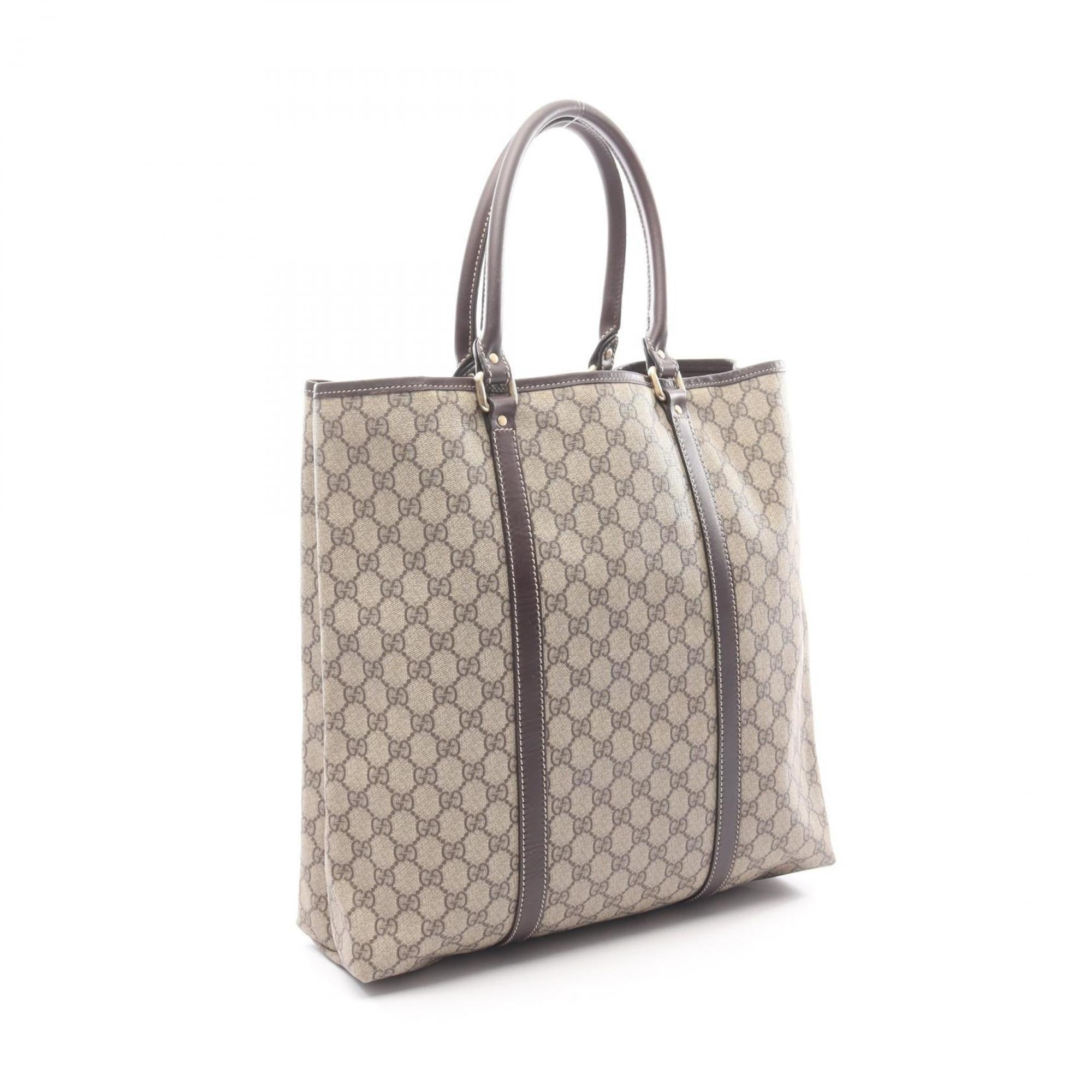 Gucci Beige Brown Pvc Leather Handbag Tote Bag (Pre-Owned)