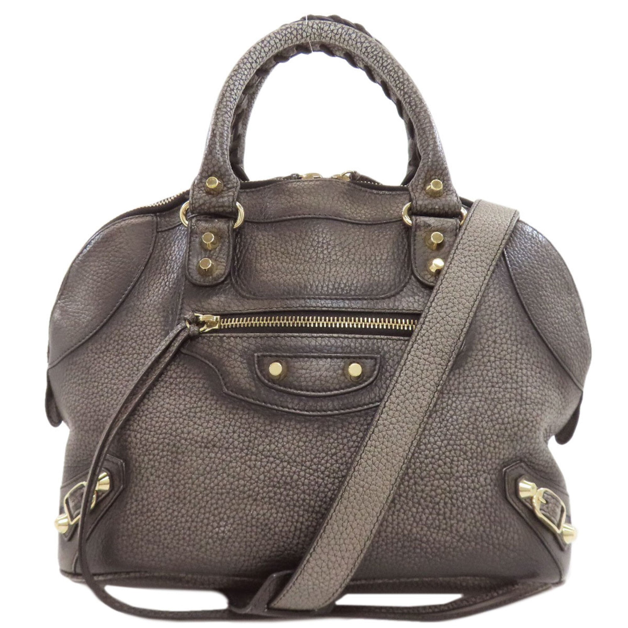Balenciaga Gray Leather Handbag (Pre-Owned)
