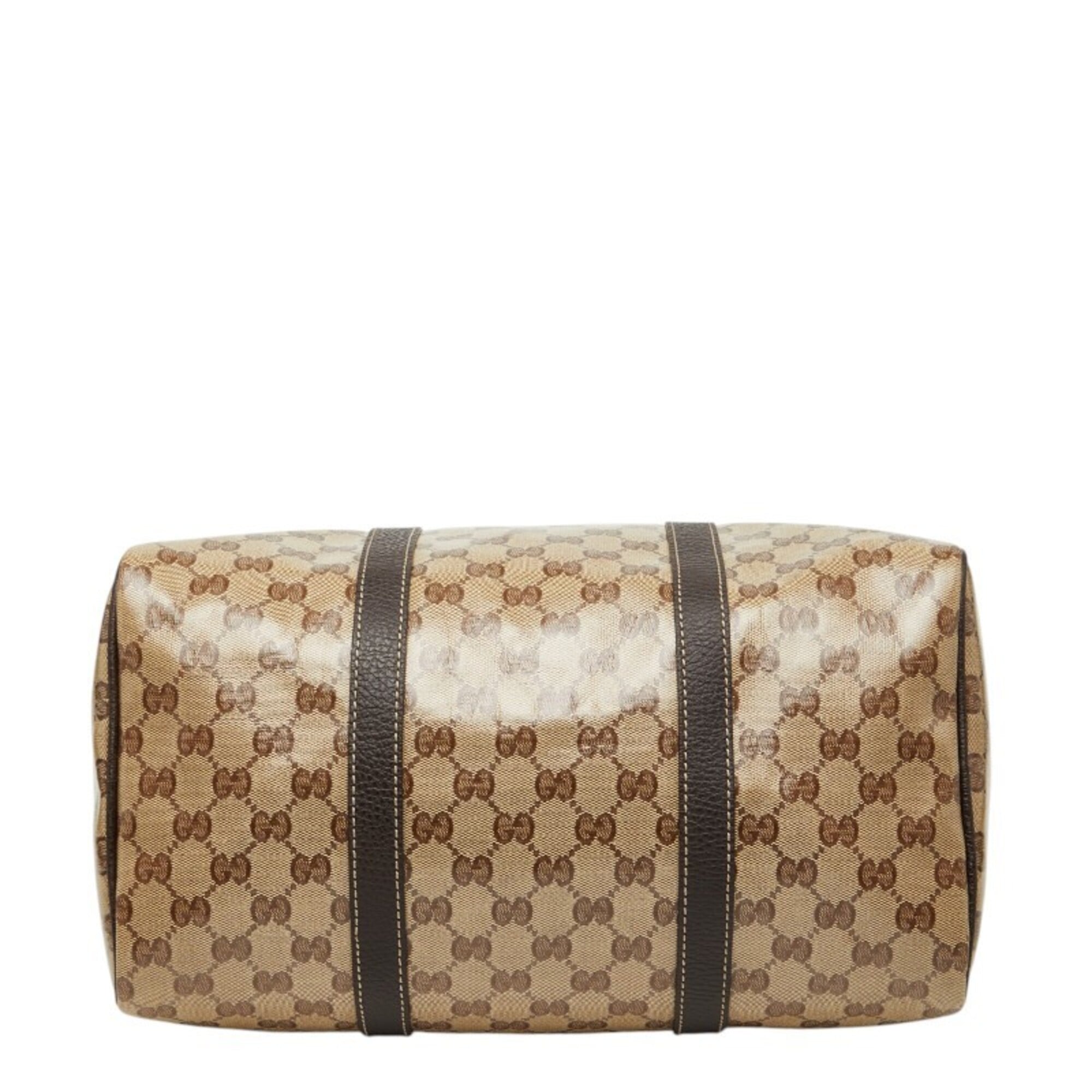 Gucci Beige Brown Pvc Leather Boston Bag Handbag (Pre-Owned)