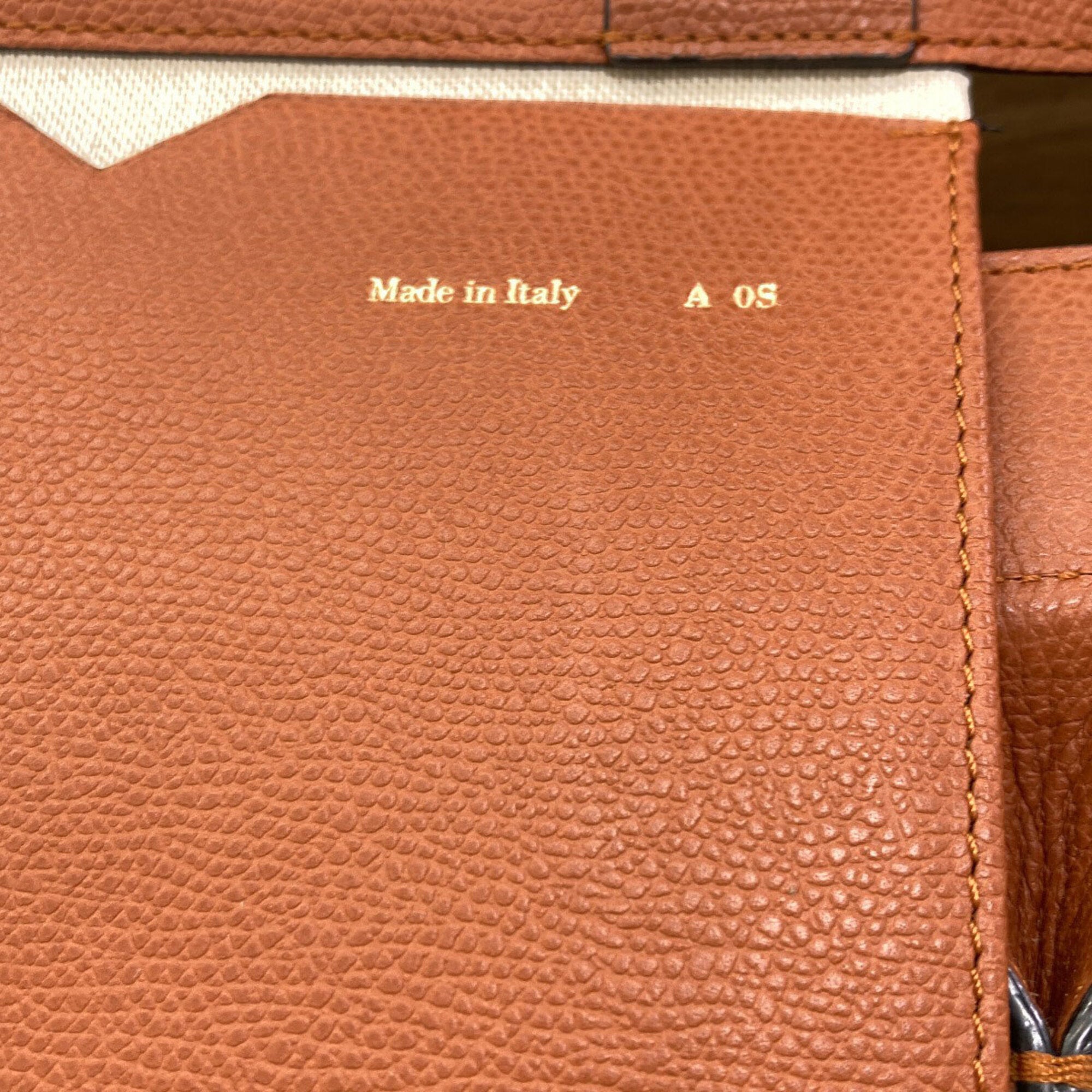 Valextra Brown Canvas Leather Shopping Bag Tote Bag (Pre-Owned)