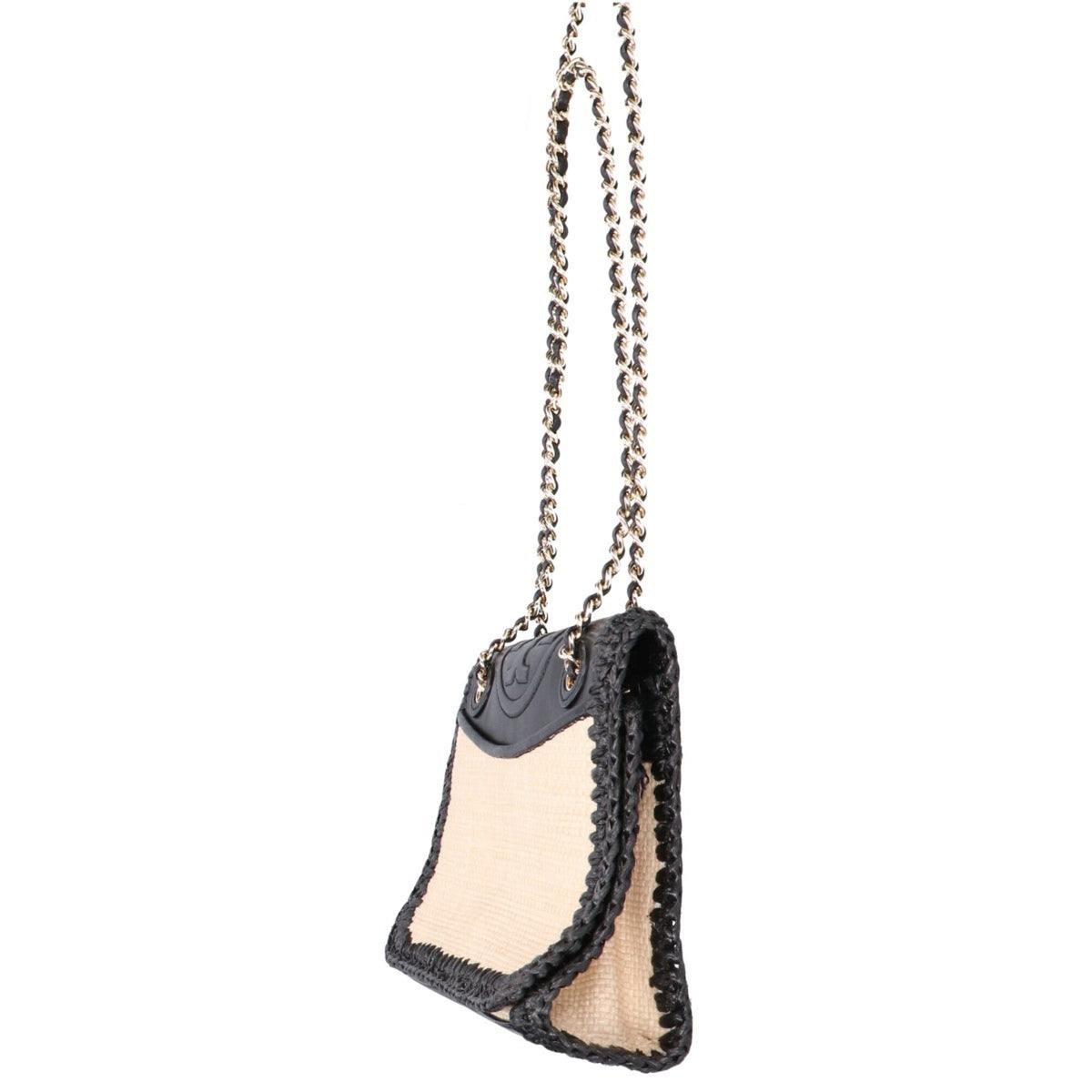 Tory Burch Beige Black Leather Handbag (Pre-Owned)