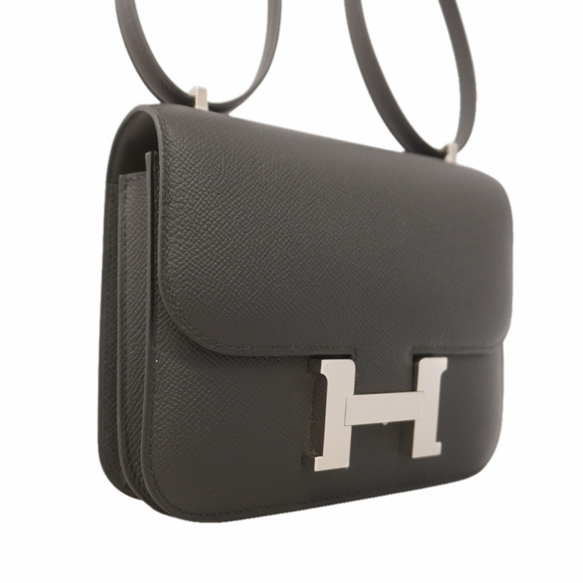 Hermes Black Leather Shoulder Bag (Pre-Owned)