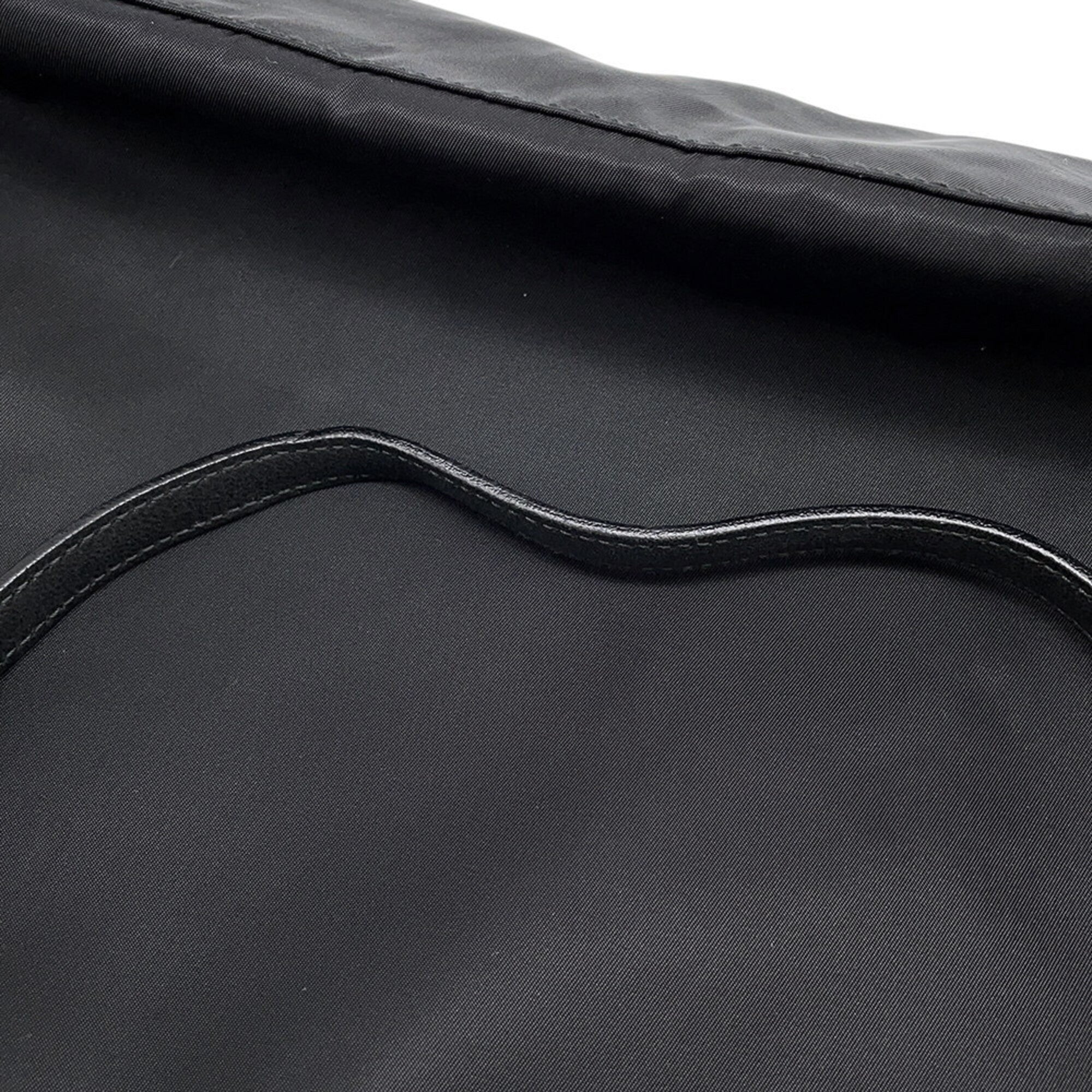 Prada Black Nylon Leather Handbag Tote Bag (Pre-Owned)