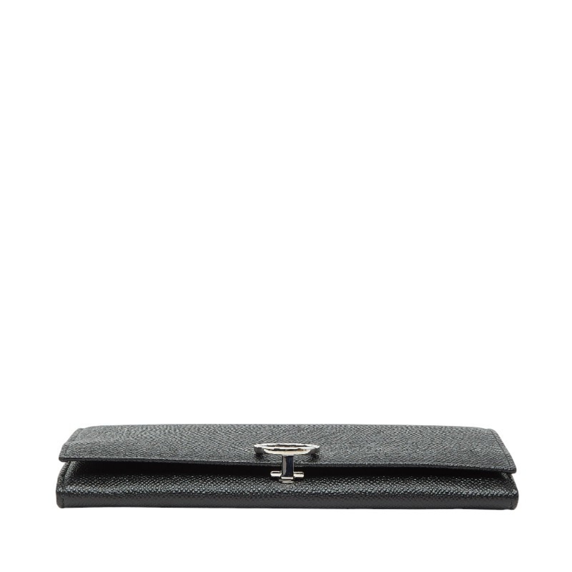 Bvlgari Black Leather Long Wallet (Bi-Fold) (Pre-Owned)