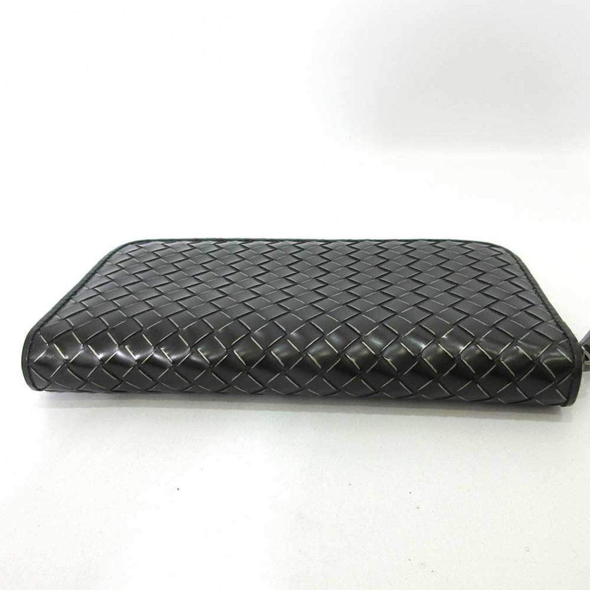 Bottega Veneta Intrecciato Black Leather Long Wallet (Bi-Fold) (Pre-Owned)
