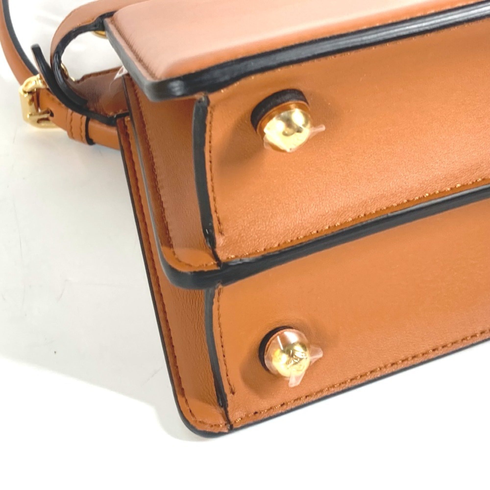 Fendi Peekaboo Brown Leather Handbag Shoulder Bag