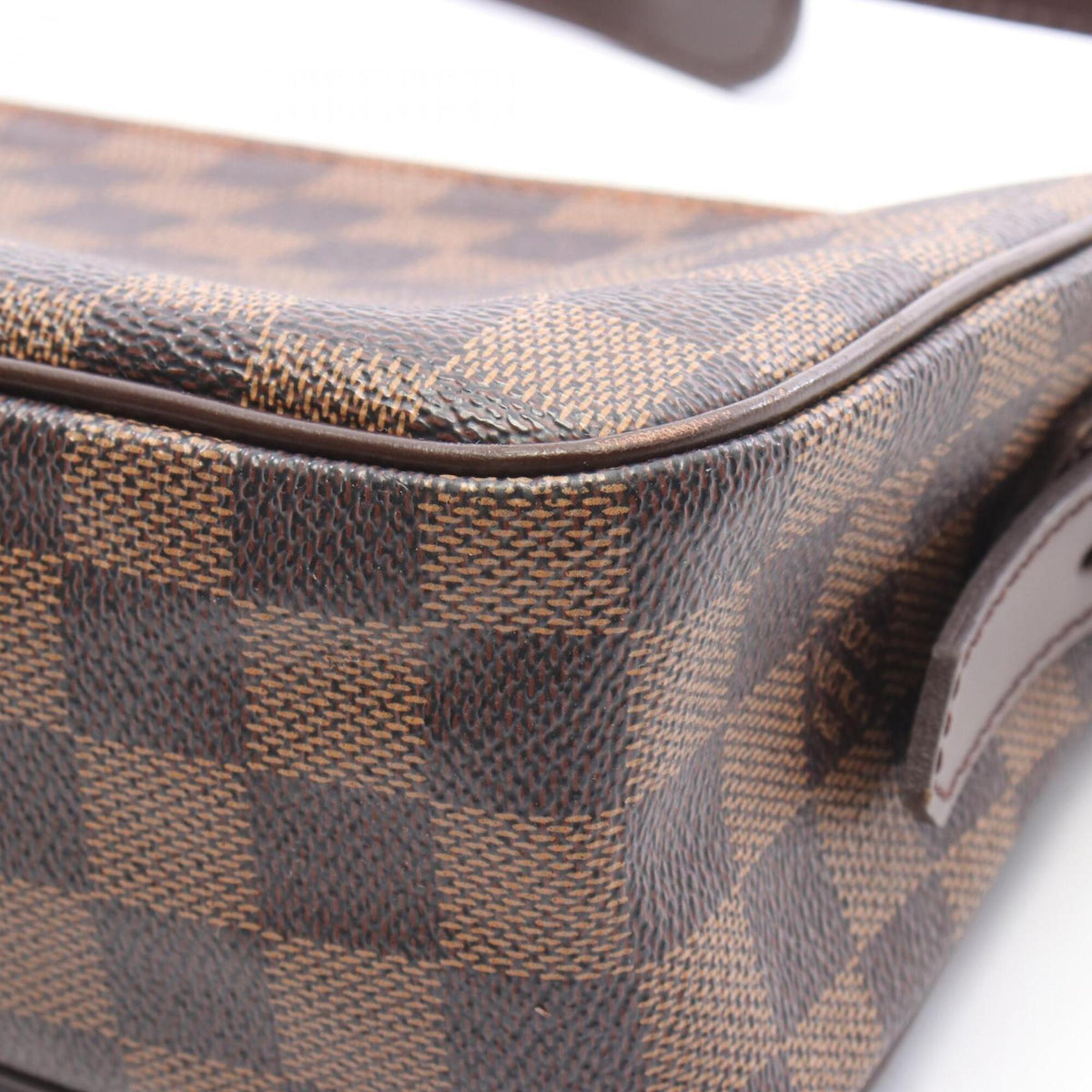 Louis Vuitton Brown Coated Canvas Leather Handbag Shoulder Bag (Pre-Owned)