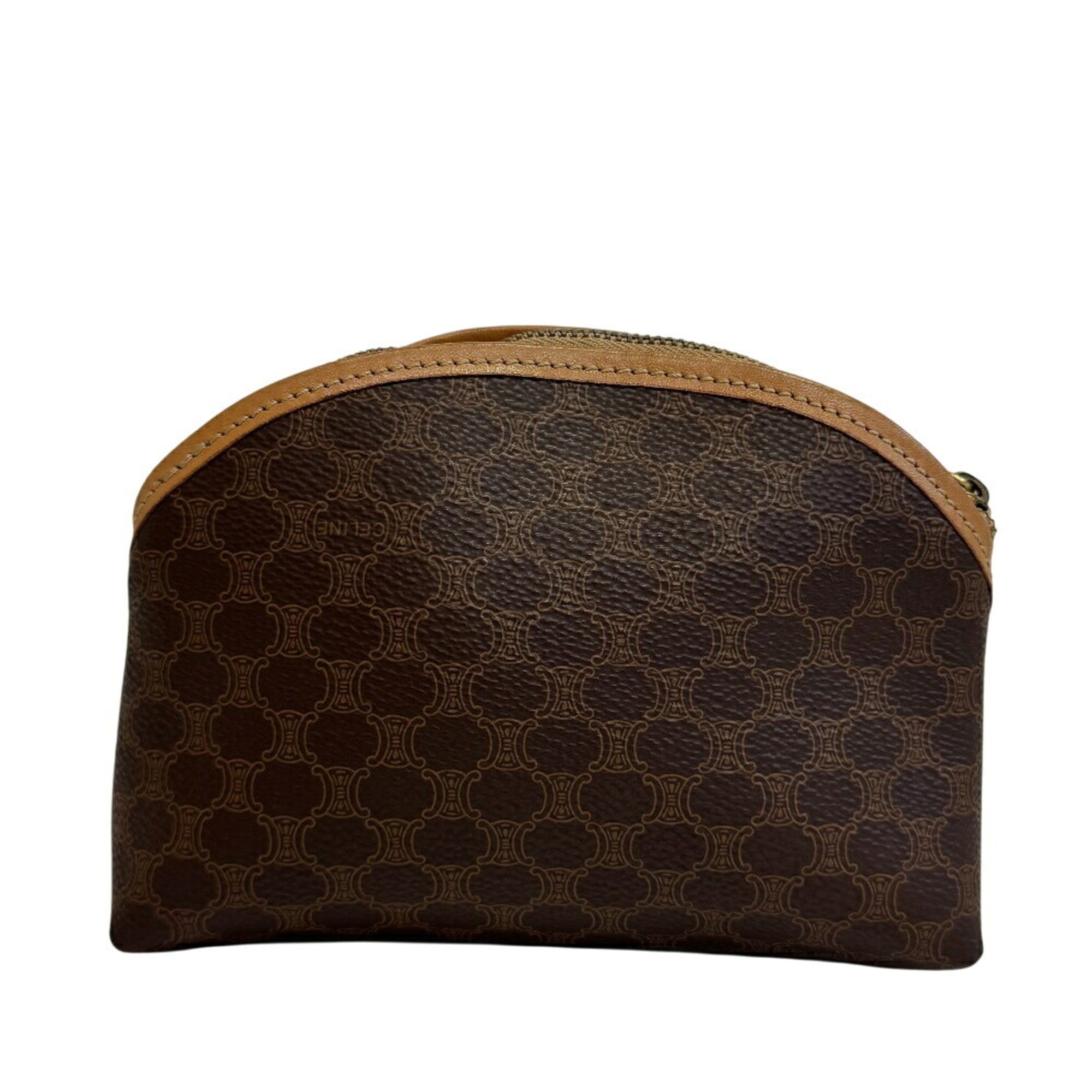 Celine Brown Leather Pouch Vanity Bag (Pre-Owned)