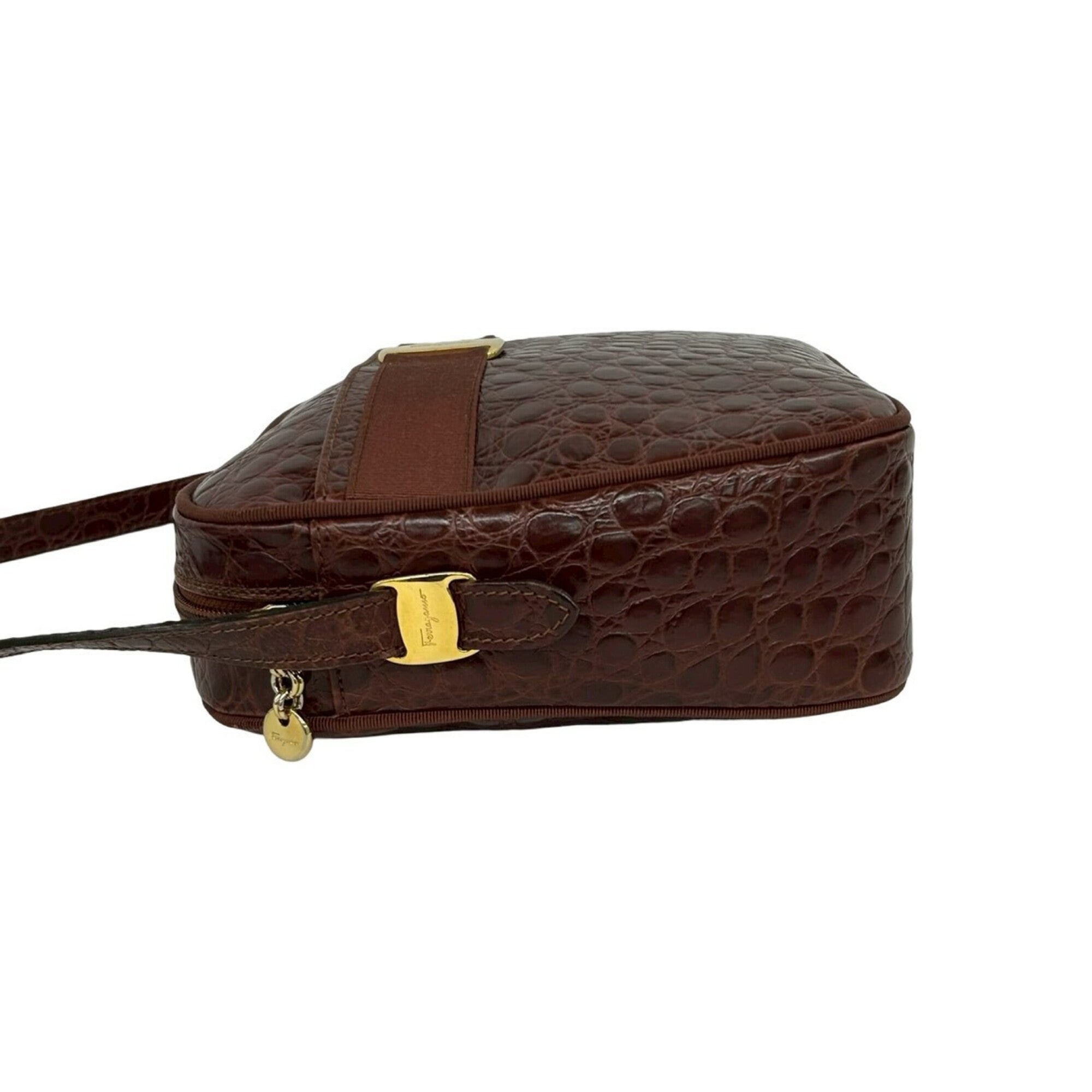 Salvatore Ferragamo Brown Leather Shoulder Bag (Pre-Owned)