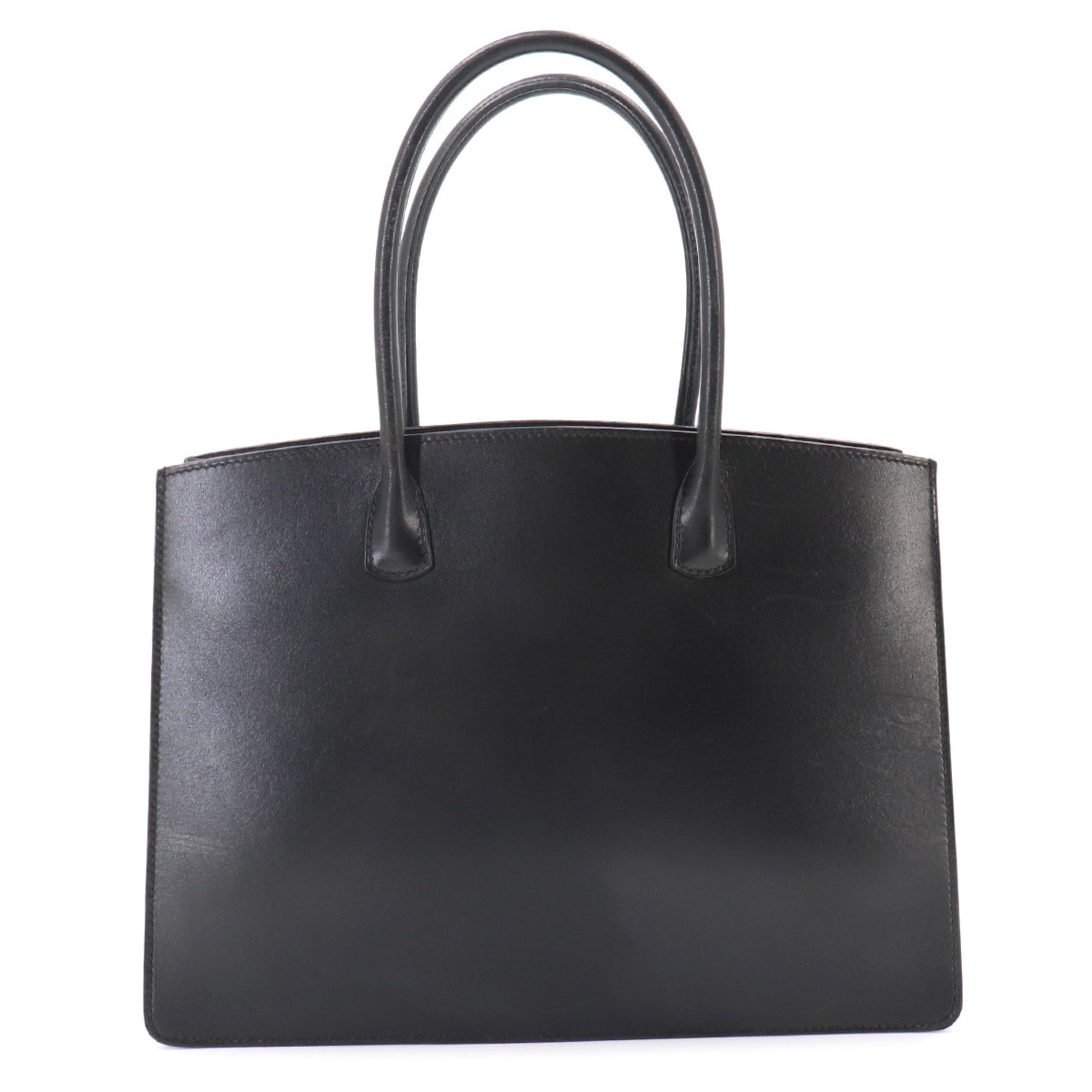 Hermes Black White Box Calf Leather Handbag (Pre-Owned)